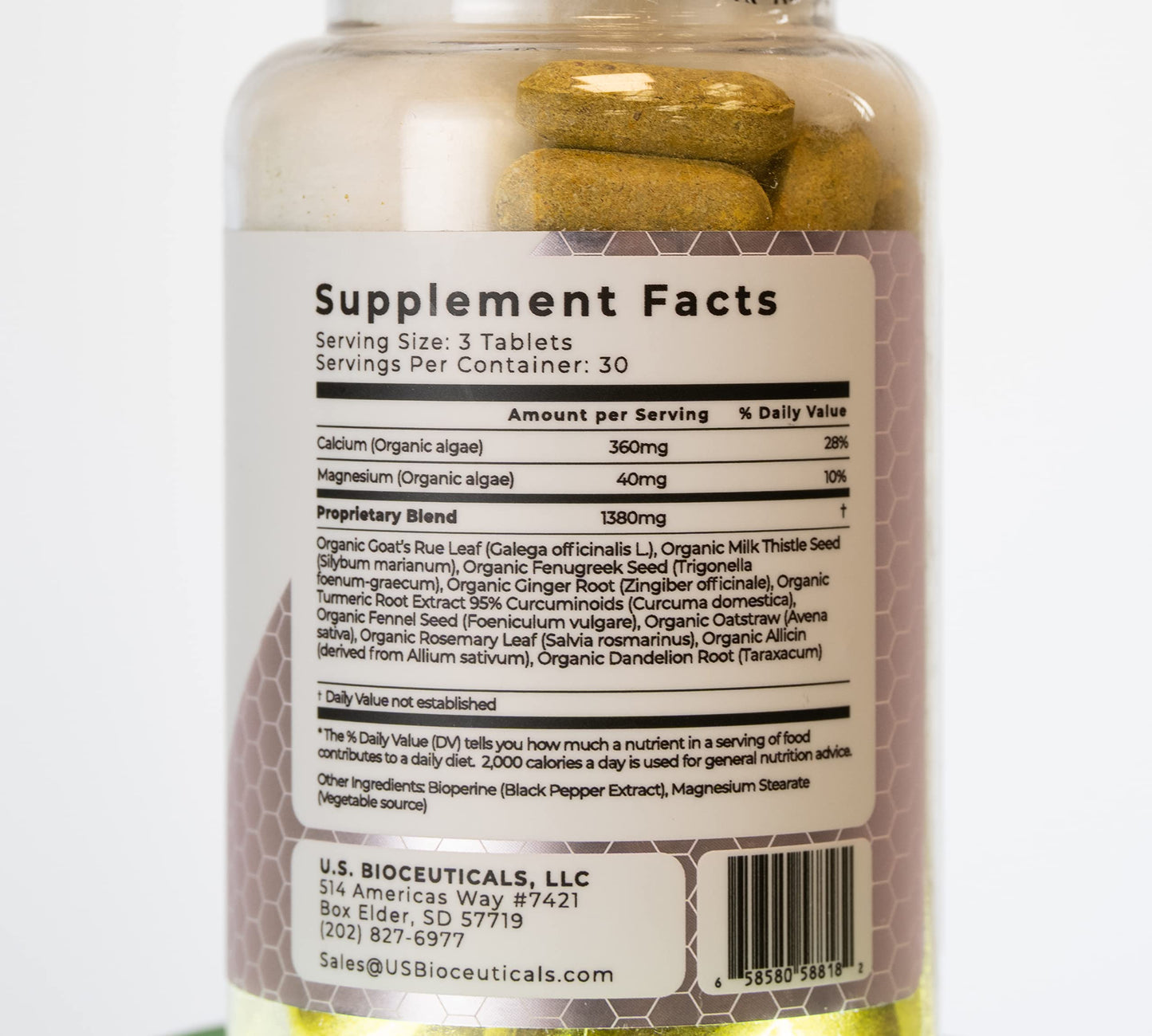 U.S. Bioceuticals Organic Best Lactation Supplement Tablets, 90 Count