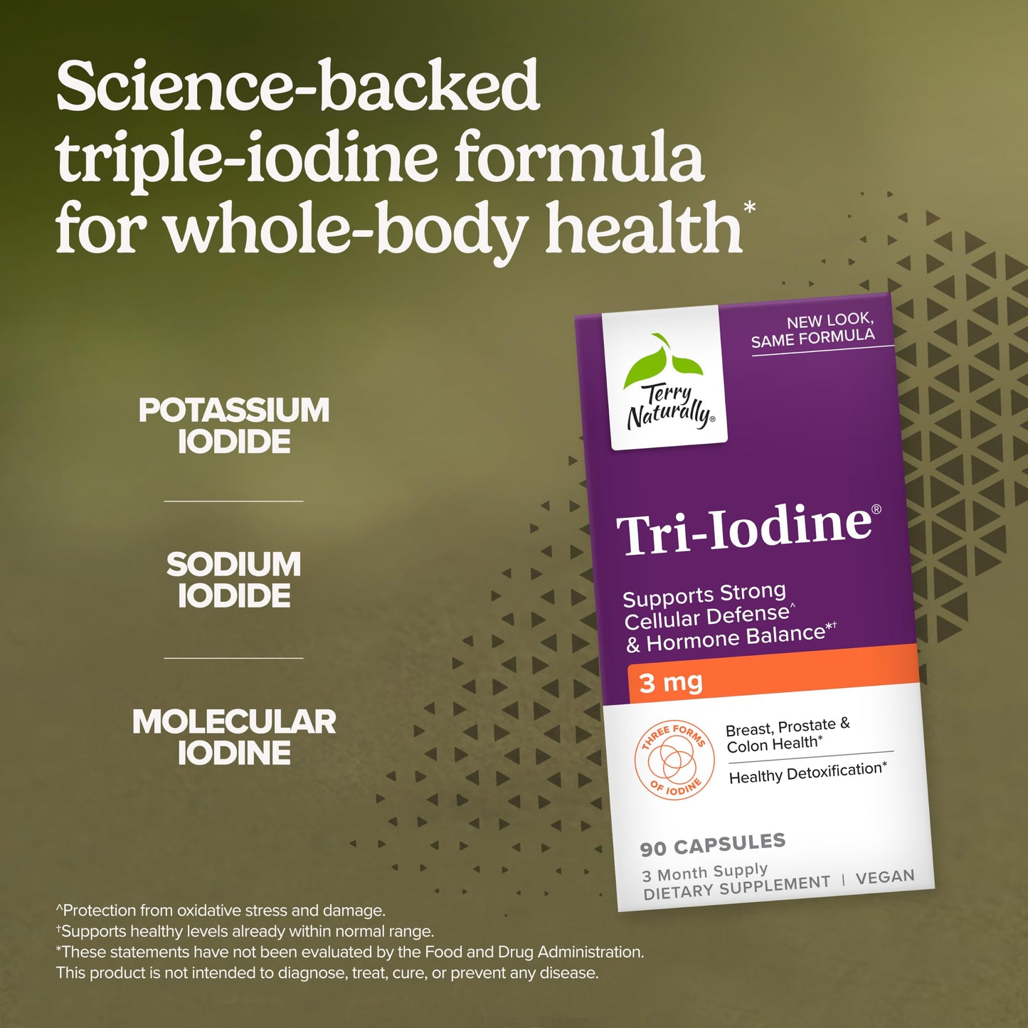 Terry Naturally Tri-Iodine 3 mg Iodine Capsules, 90 Count