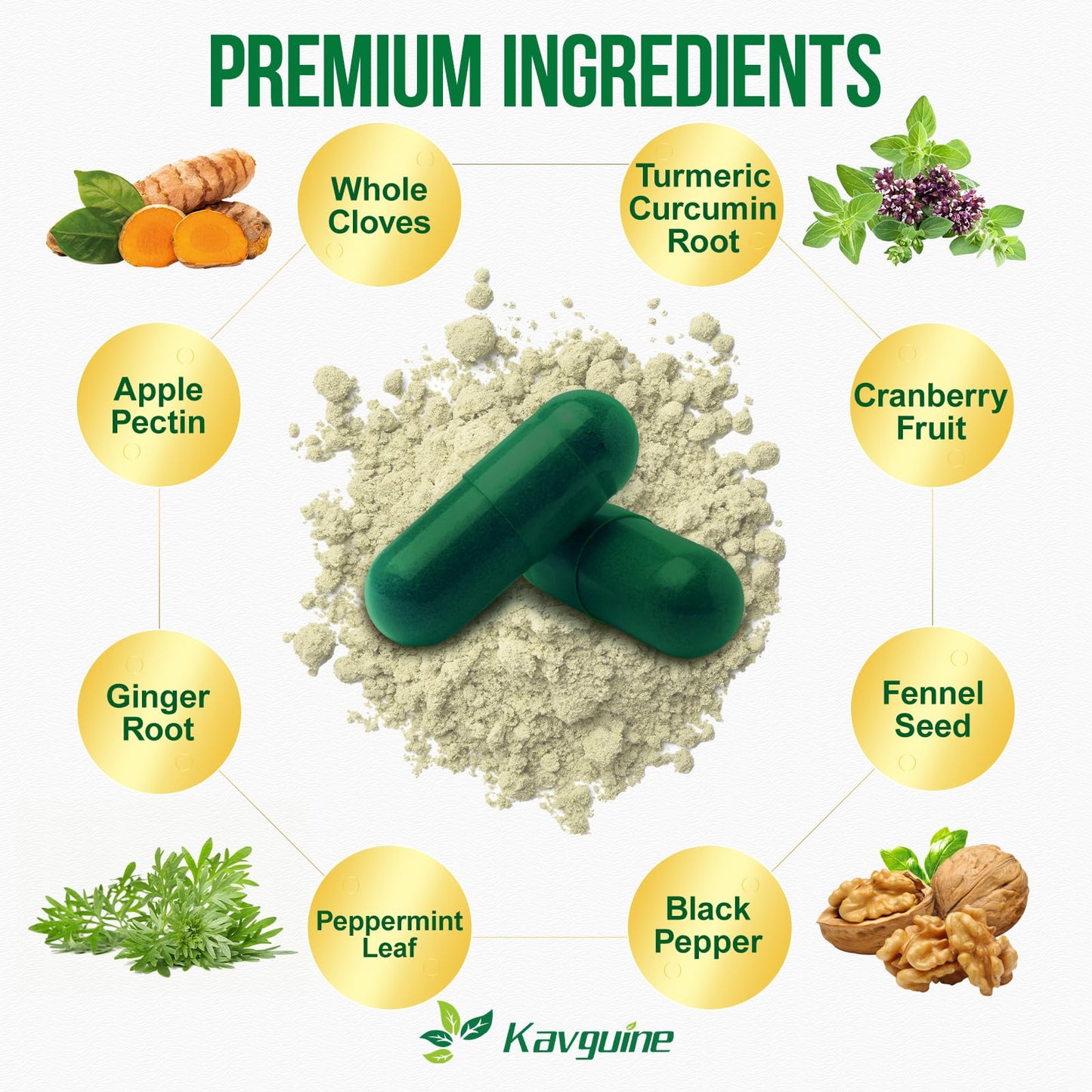 Kavguine 10 in 1 Wormwood Capsules, 90 Capsules