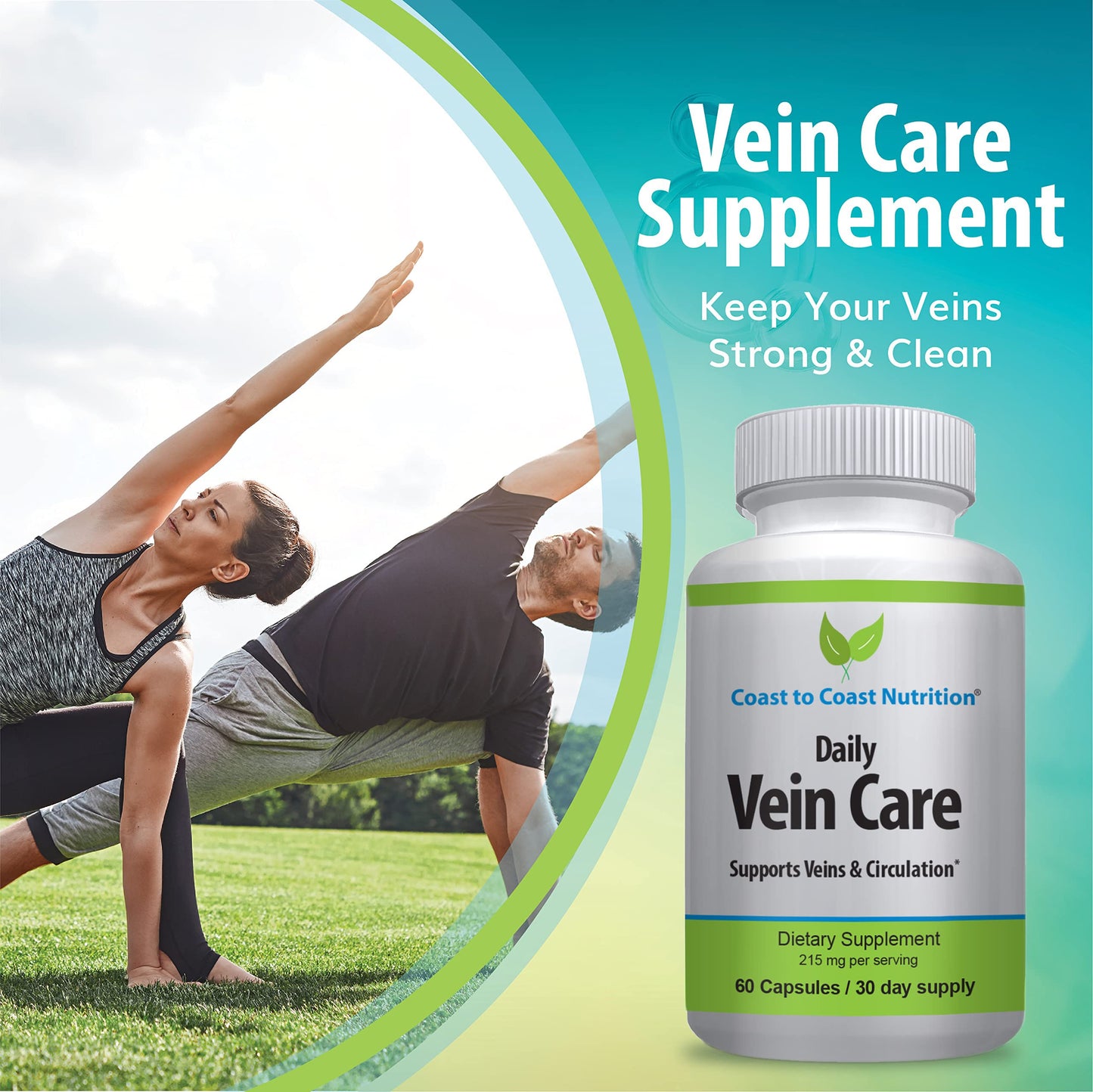 Coast to Coast Nutrition Daily Vein Care Supplement Capsules, 60 Count