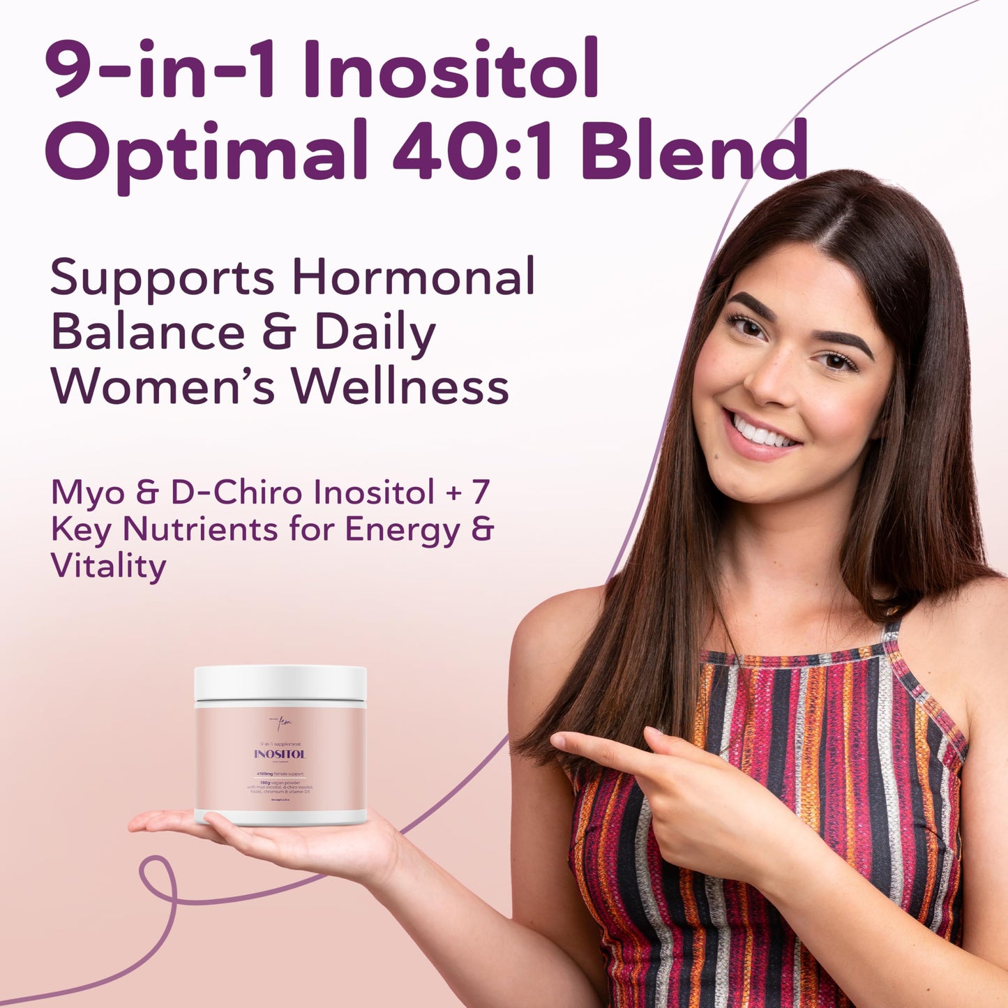 QSTA Myo-Inositol & D-Chiro Inositol Supplement Powder 6.34 oz