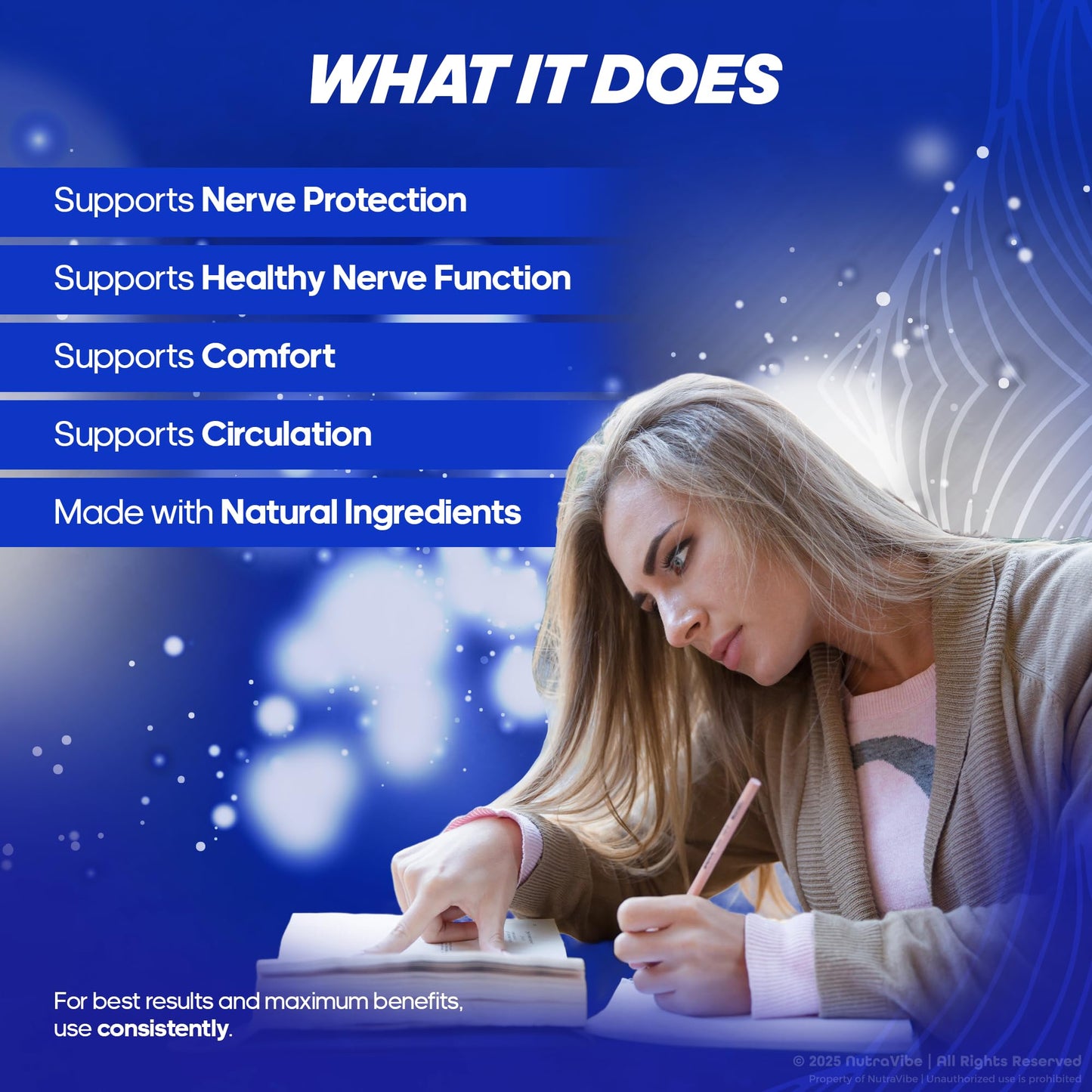 NutraVibe Nerve Flow Daily Support Formula Capsules 180