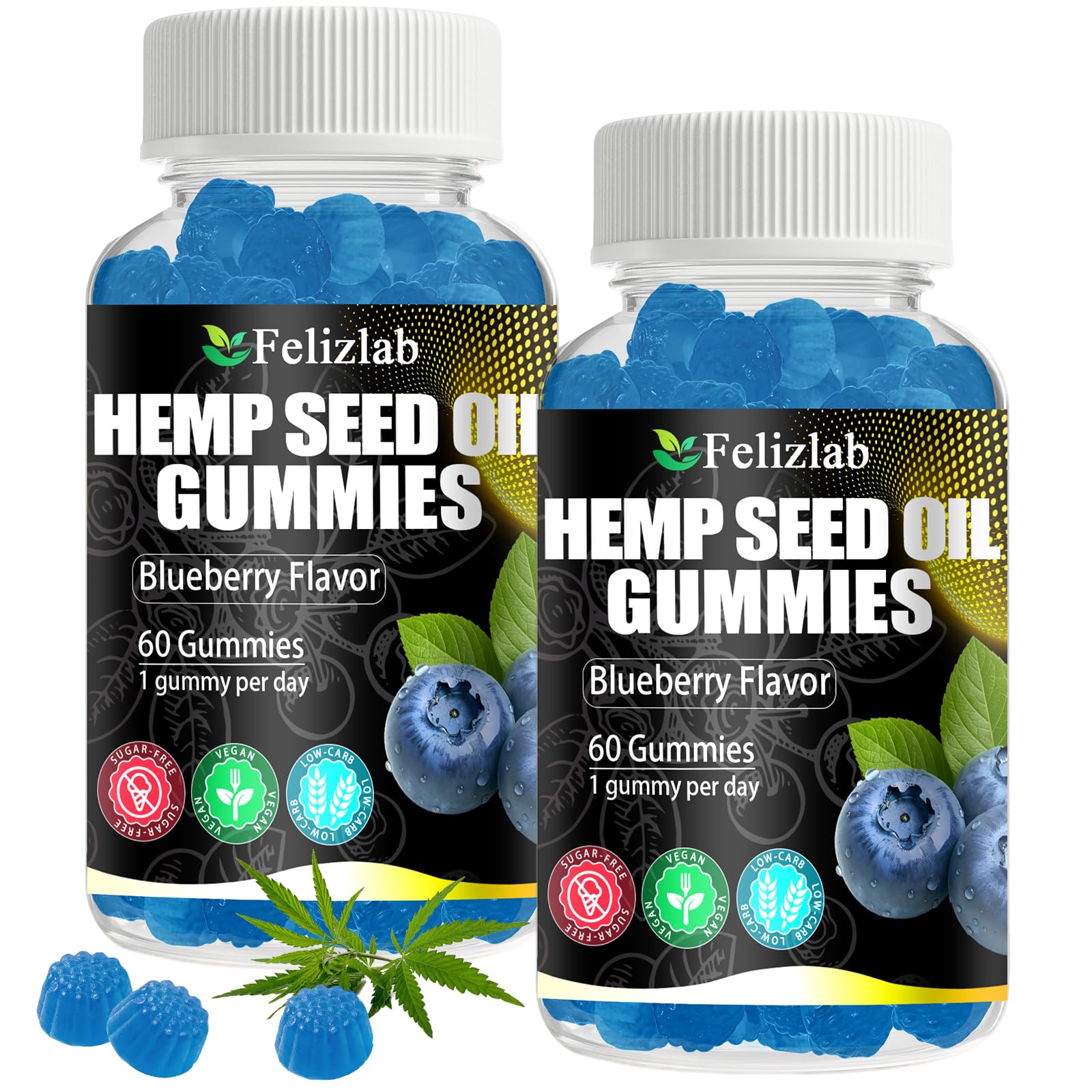 Felizlab Hemp Gummies for Sleep Pain Anxiety 120 Gummies