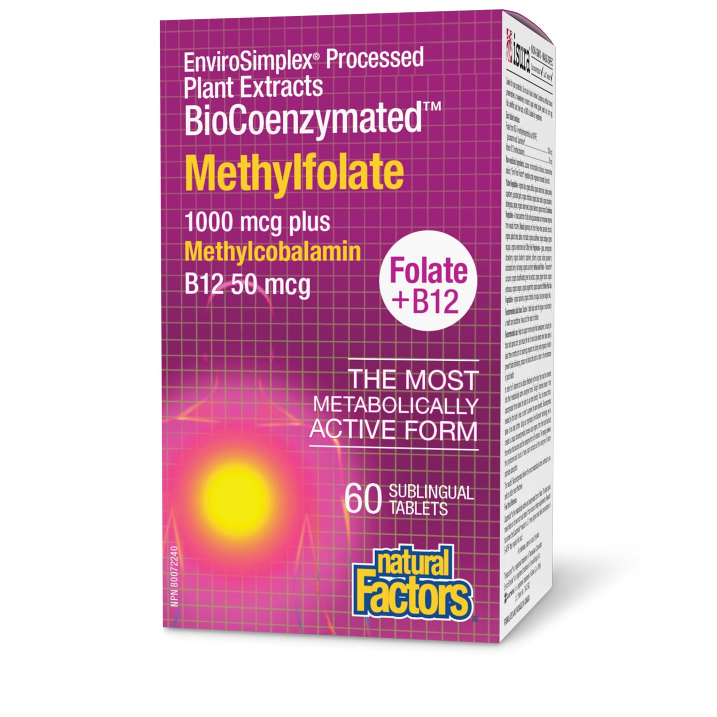 Natural Factors Biocoenzymated Methylfolate 1000mcg Tablet 60 Count