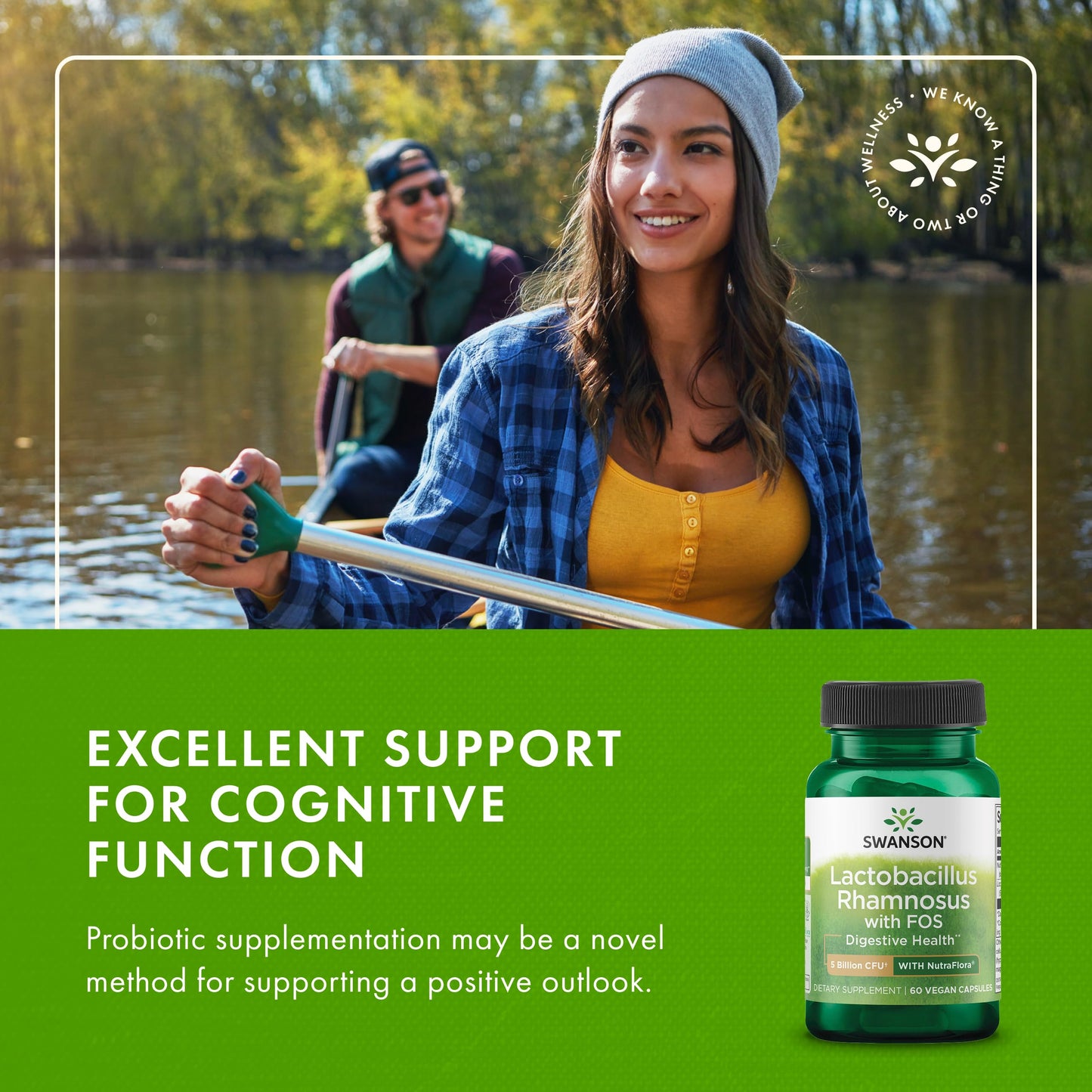 Swanson Lactobacillus Rhamnosus with FOS, 60 Veggie Caps