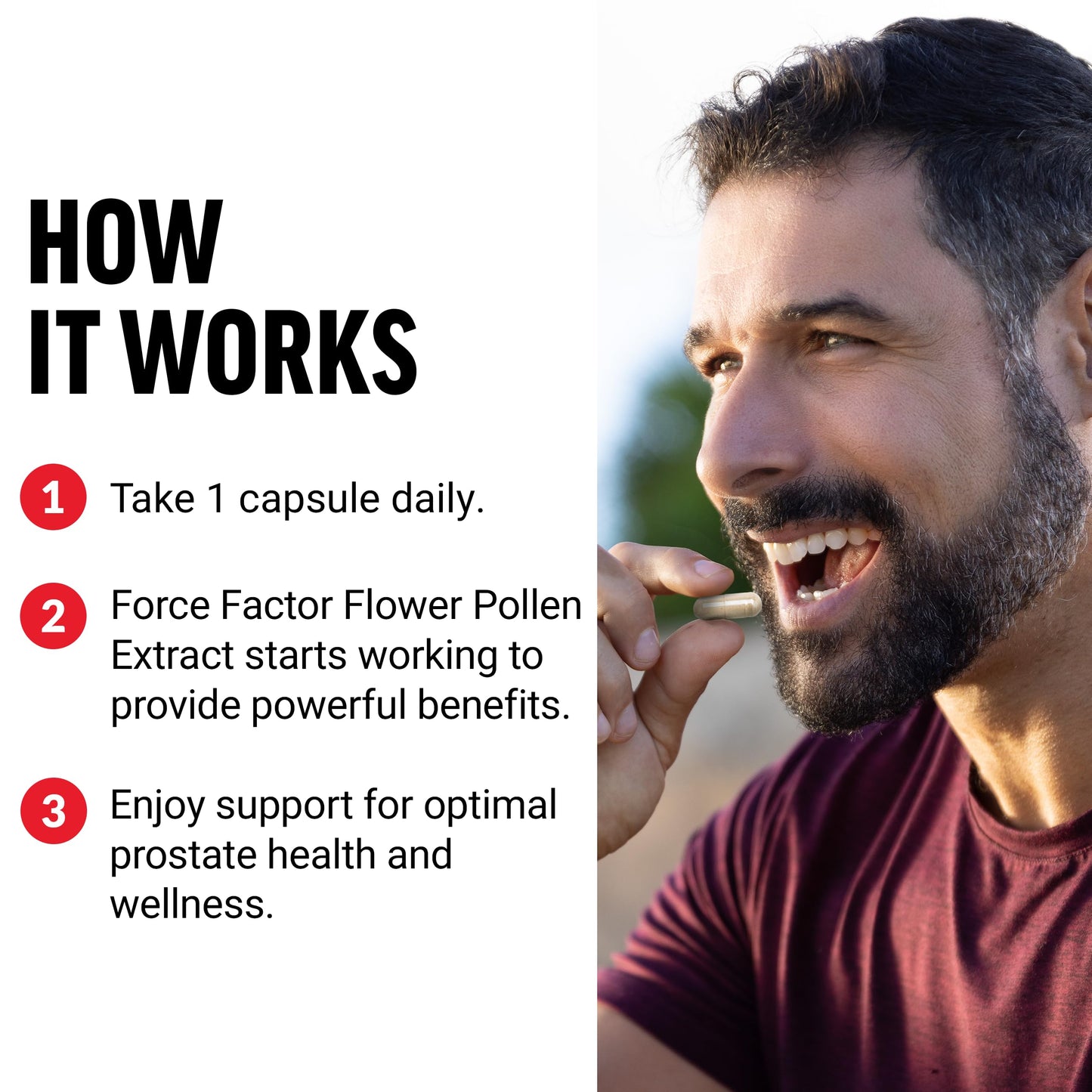 Force Factor Flower Pollen Prostate Support Capsules, 60 Count