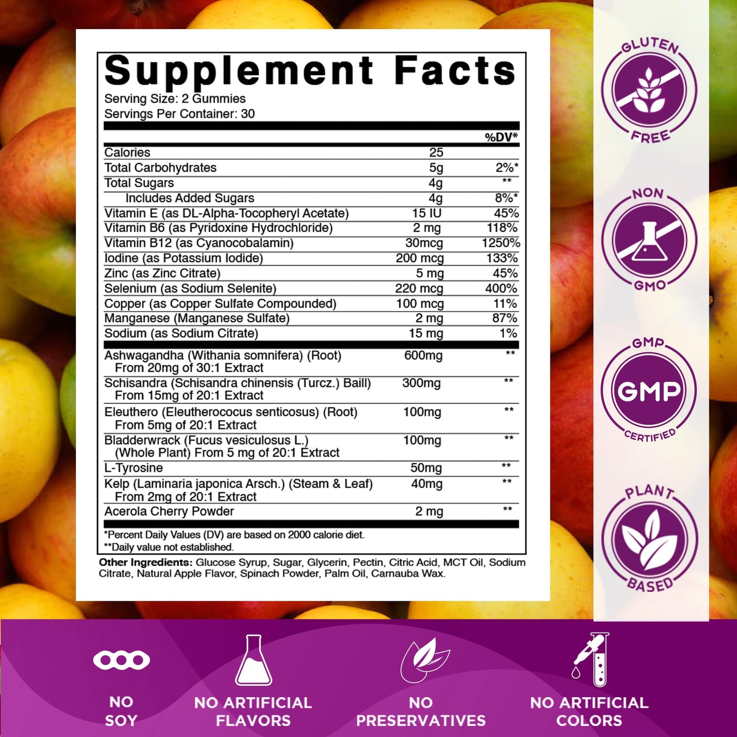 Vitamatic Thyroid Support Gummies with Iodine & Kelp, 120 Count