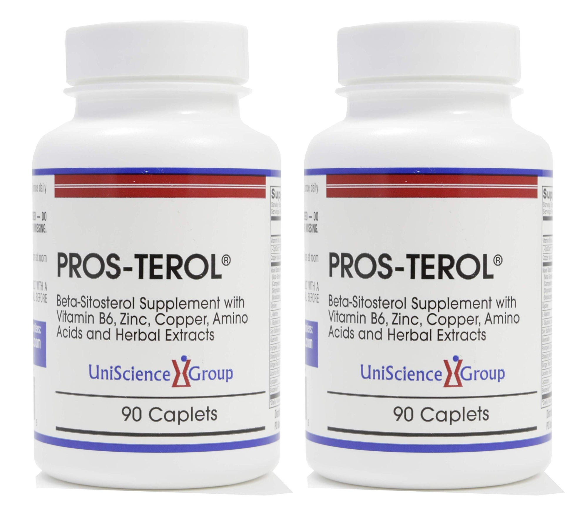 UniScience Group Pros-TEROL Prostate Relief with 900 mg Plant Sterols, Pumpkin Seed, Stinging Nettle Root, Ginger Root, Licorice Root Extracts 180 Tablets
