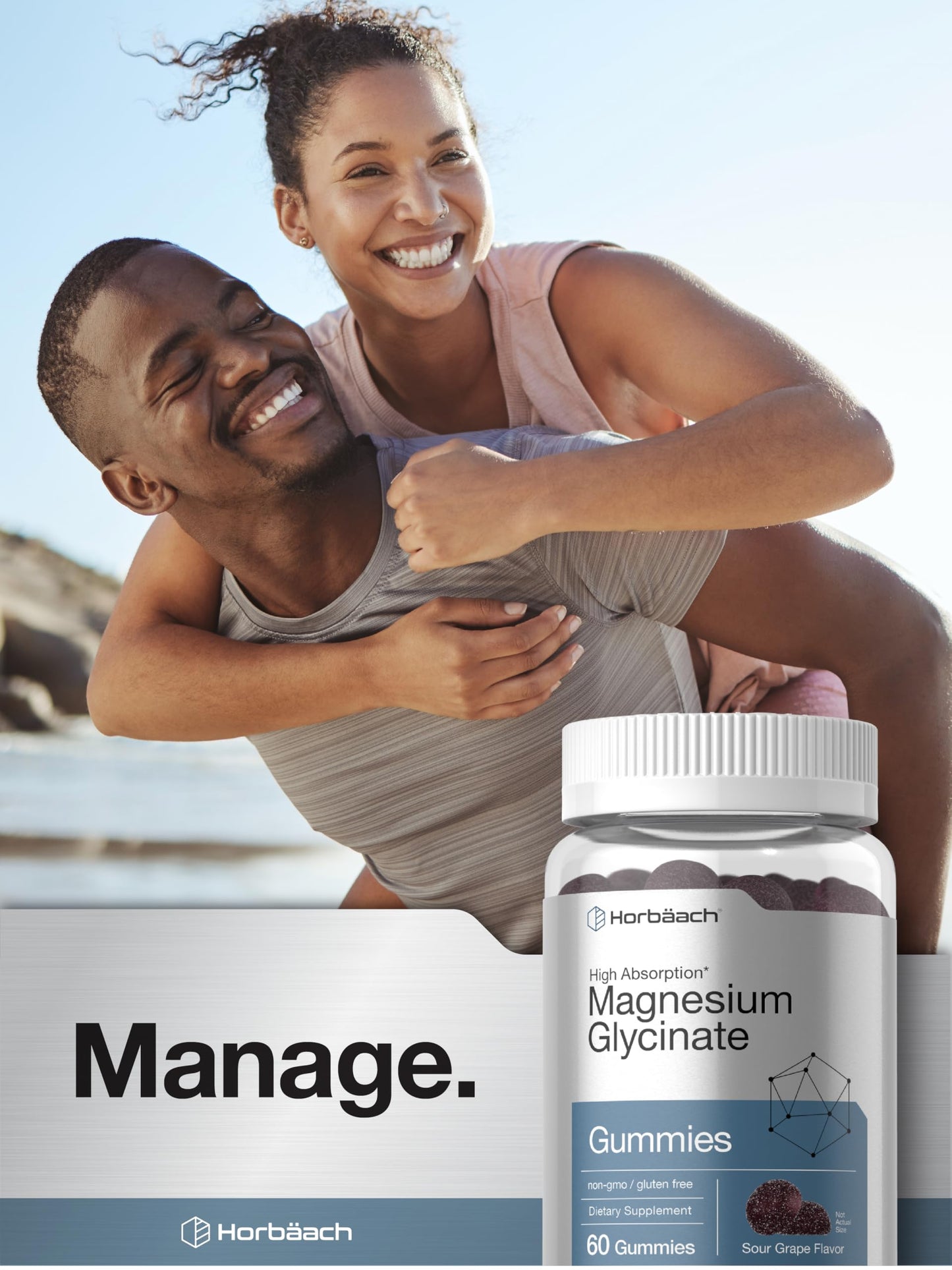Horbäach Magnesium Glycinate Gummies 60 Count
