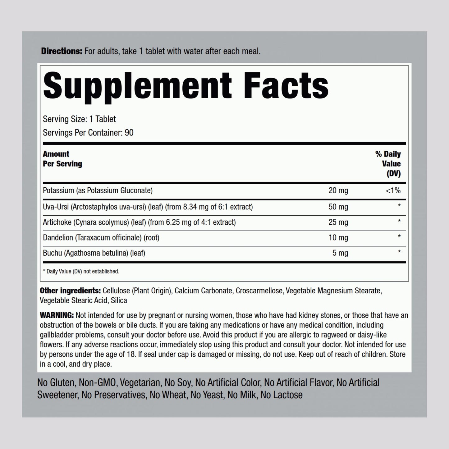 Piping Rock Water Pill for Men and Women Tablet, 90 Count