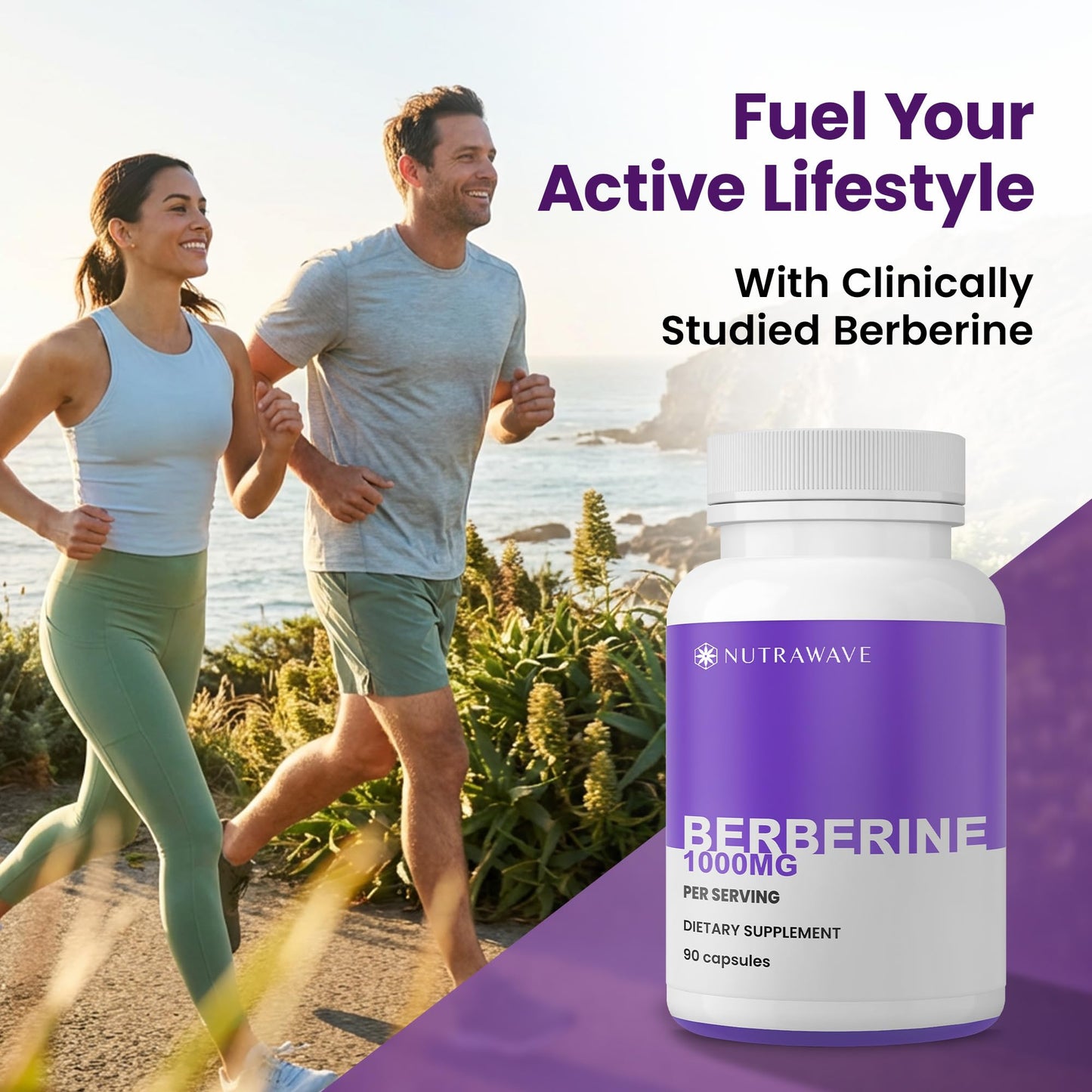 Nutra Wave Pure Berberine HCL 1000mg Capsules, 90 Count