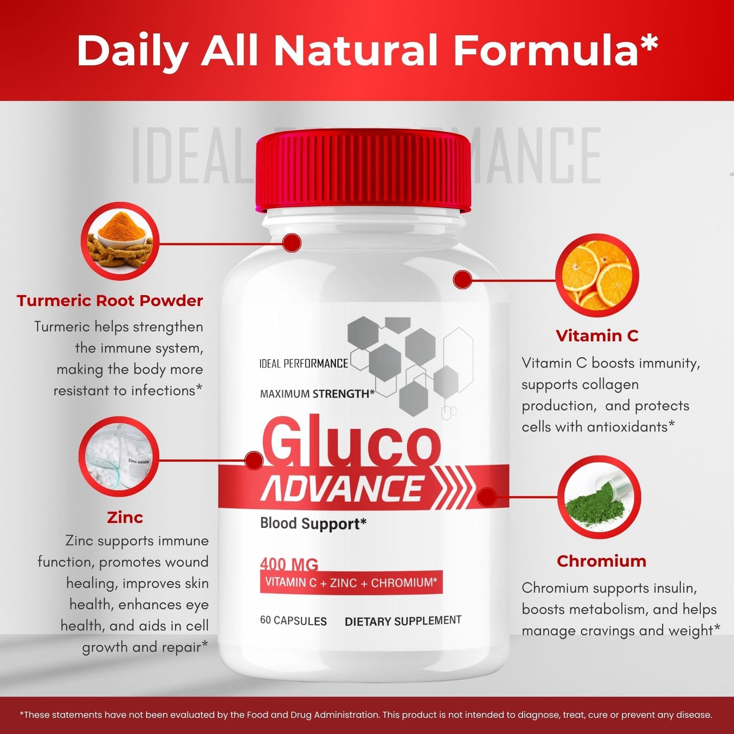 IDEAL PERFORMANCE Gluco Advance Capsules 300 Capsules