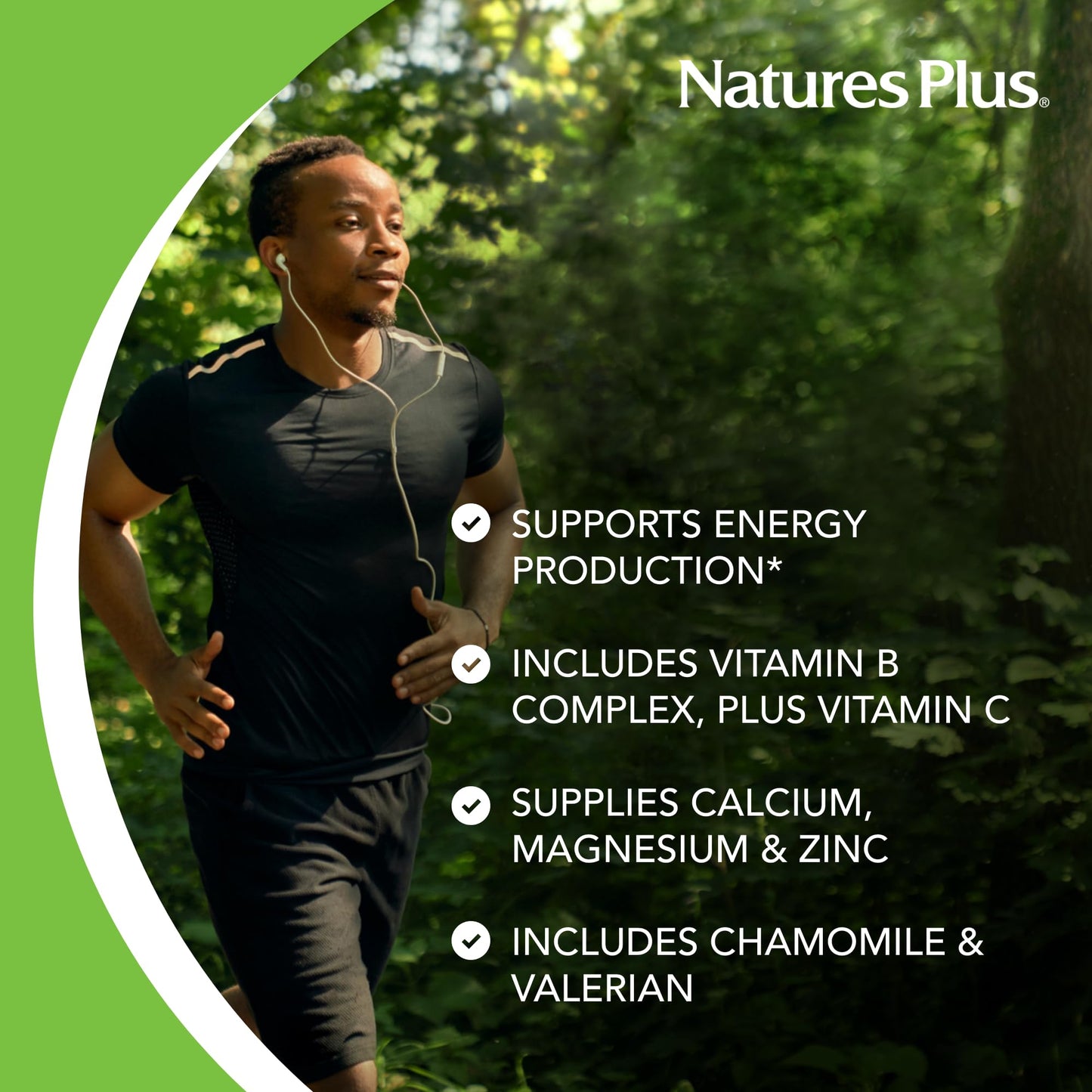 NaturesPlus Mega-Stress Complex, Sustained Release - B Complex, Vitamin C Stress Relief Supplement, Chamomile & Herbs for Natural Calm, Gluten-Free, 90 Vegetarian Tablets