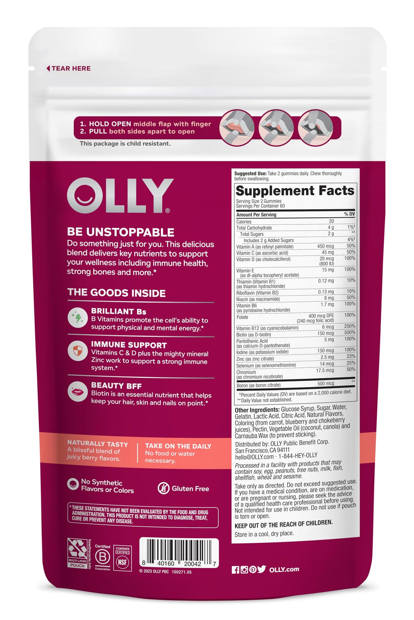 OLLY Teen Girl Multi Gummy 120 Count