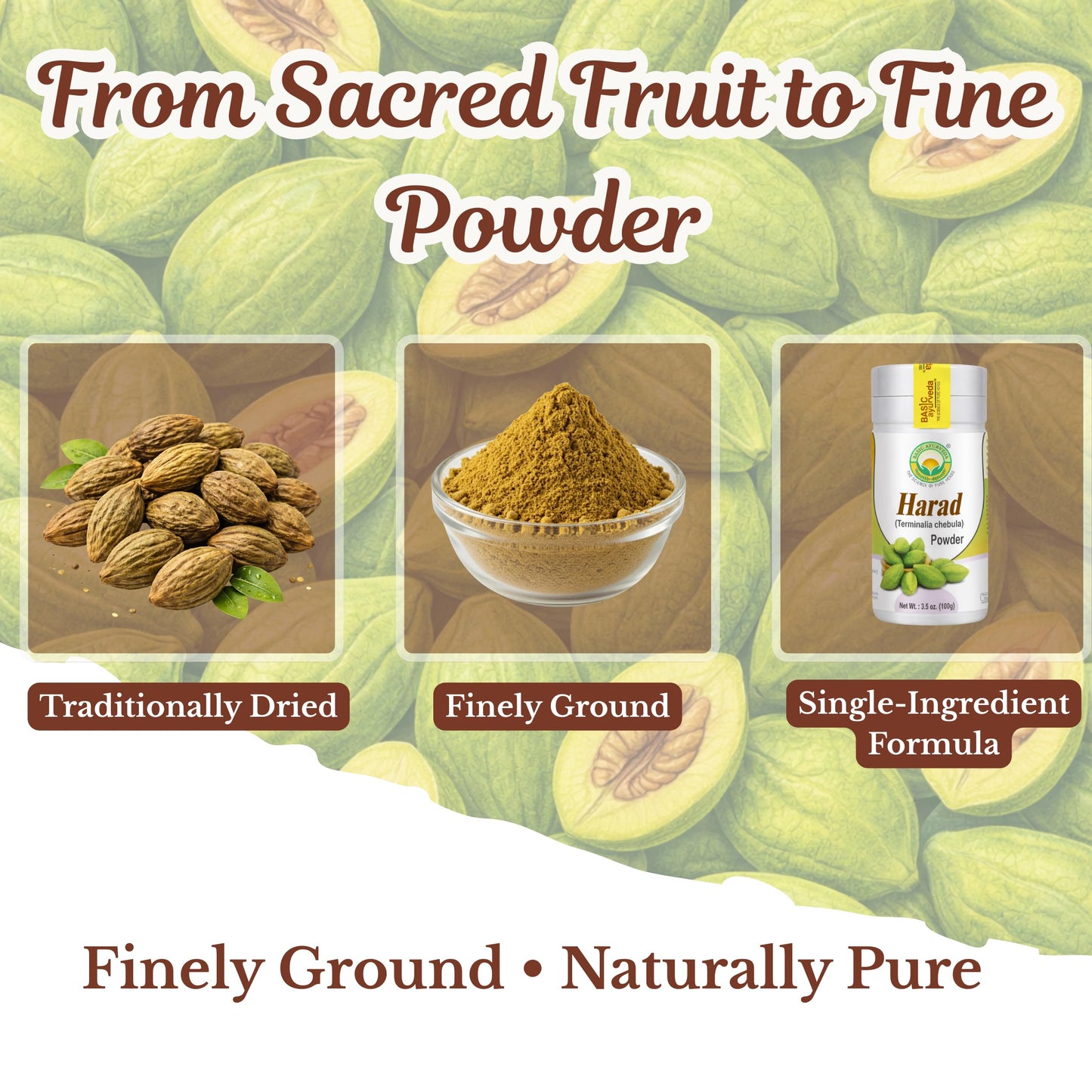 BASIC AYURVEDA Haritaki Powder 3.53 oz