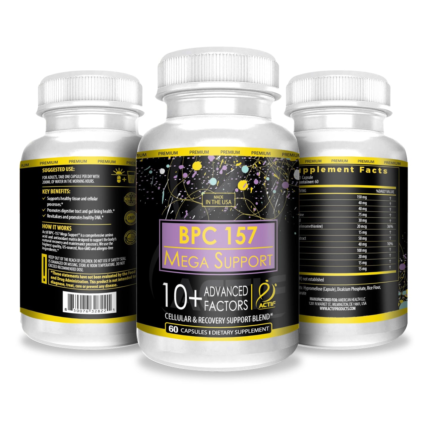 ACTIF BPC 157 with 10+ Advanced Factors Capsules 60 Count