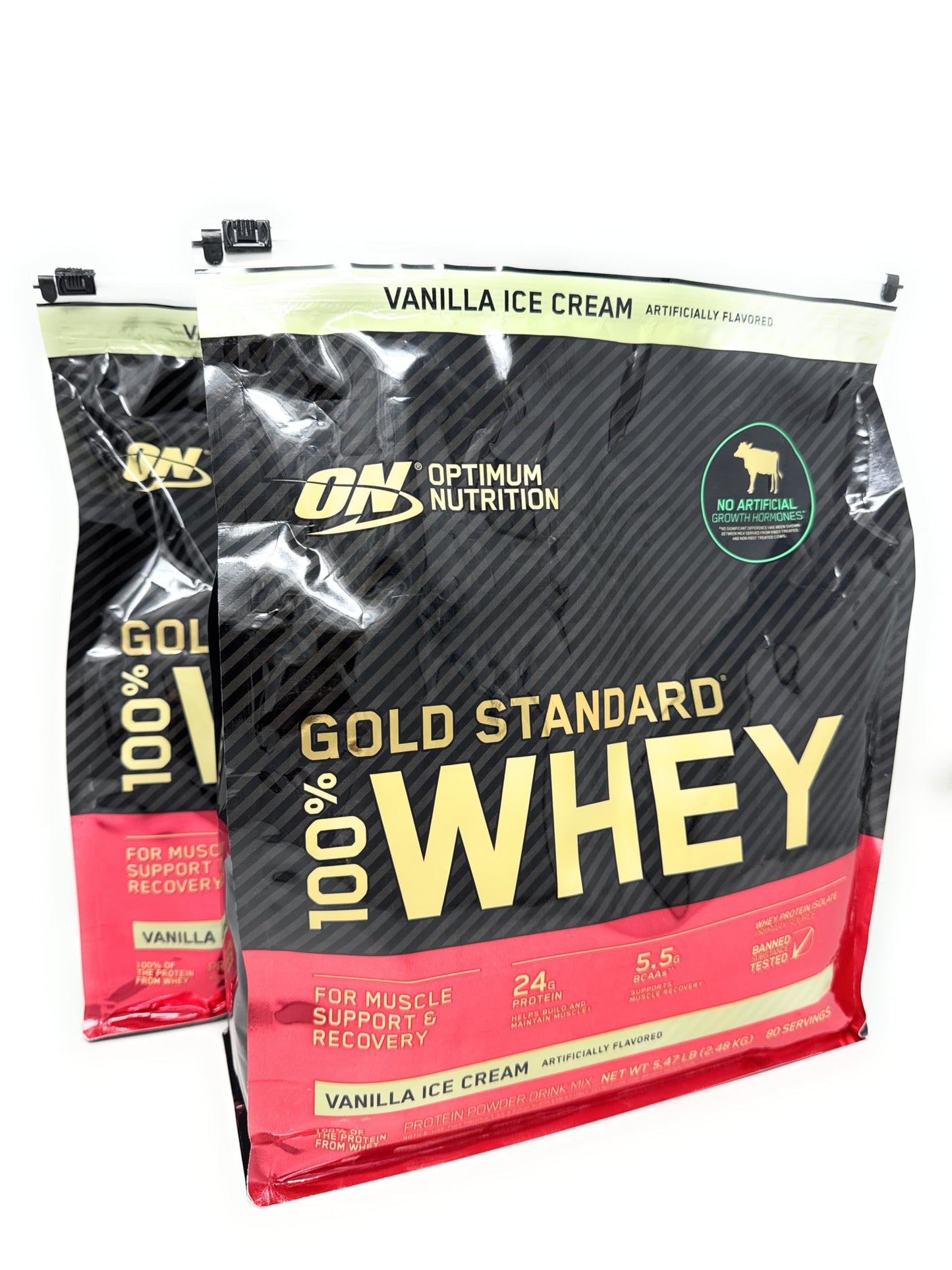 Optimum Nutrition Gold Standard 100% Whey Protein Powder, Vanilla Ice Cream, 160 Servings