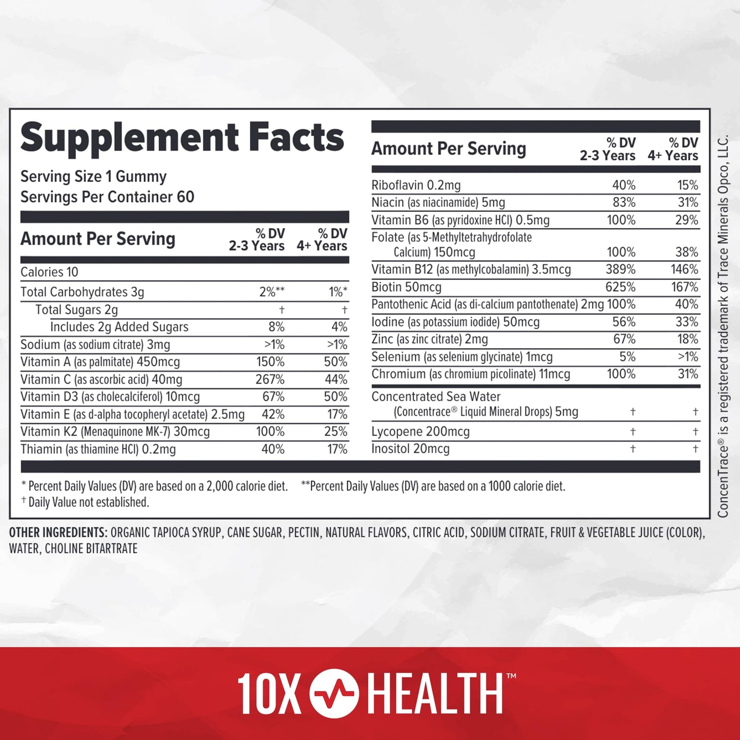 10X Health System Kids Multivitamin Gummy 60