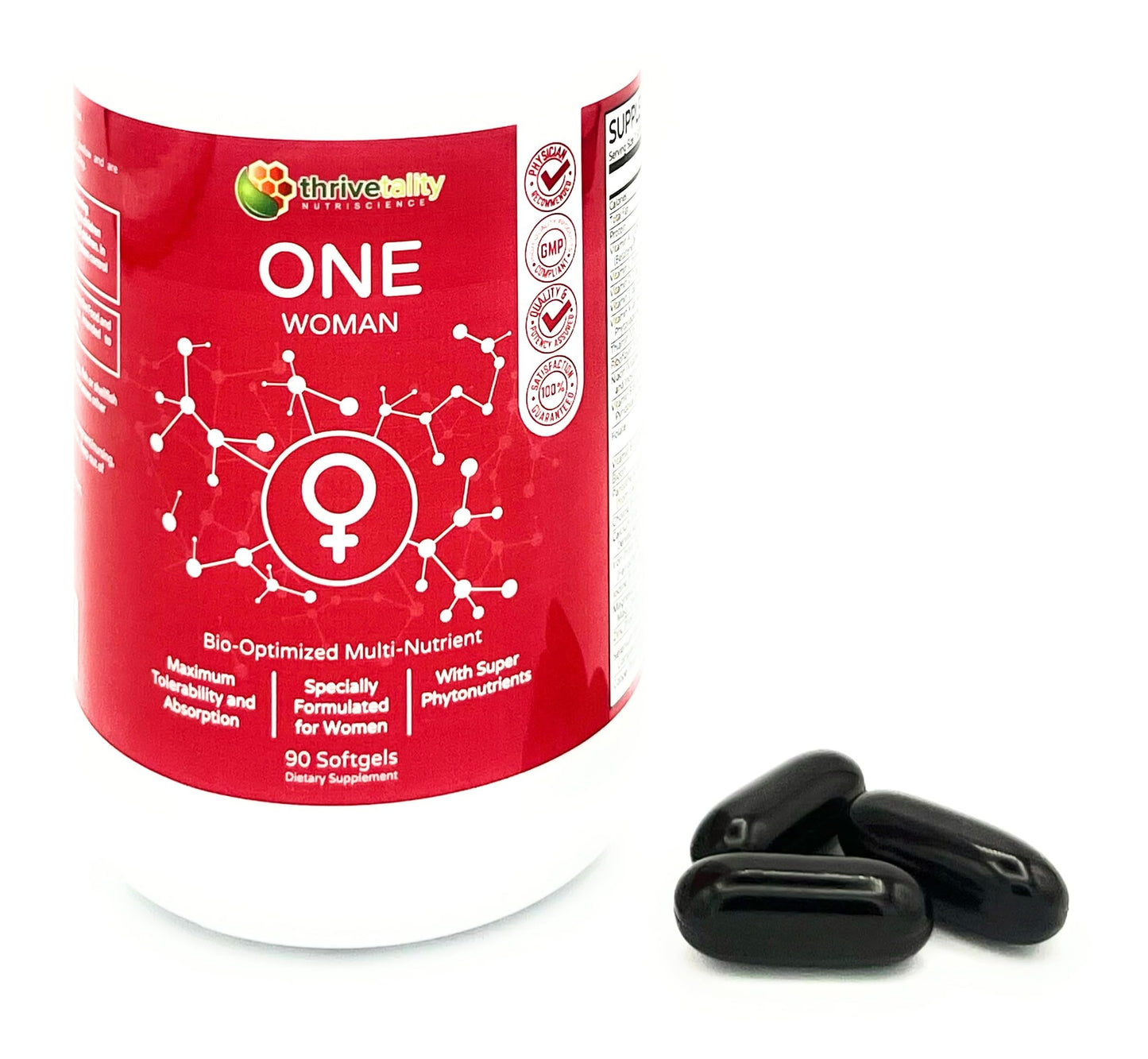 Thrivetality Nutriscience ONE Woman Bio-Optimized Multi-Nutrient Softgel, 90 Count