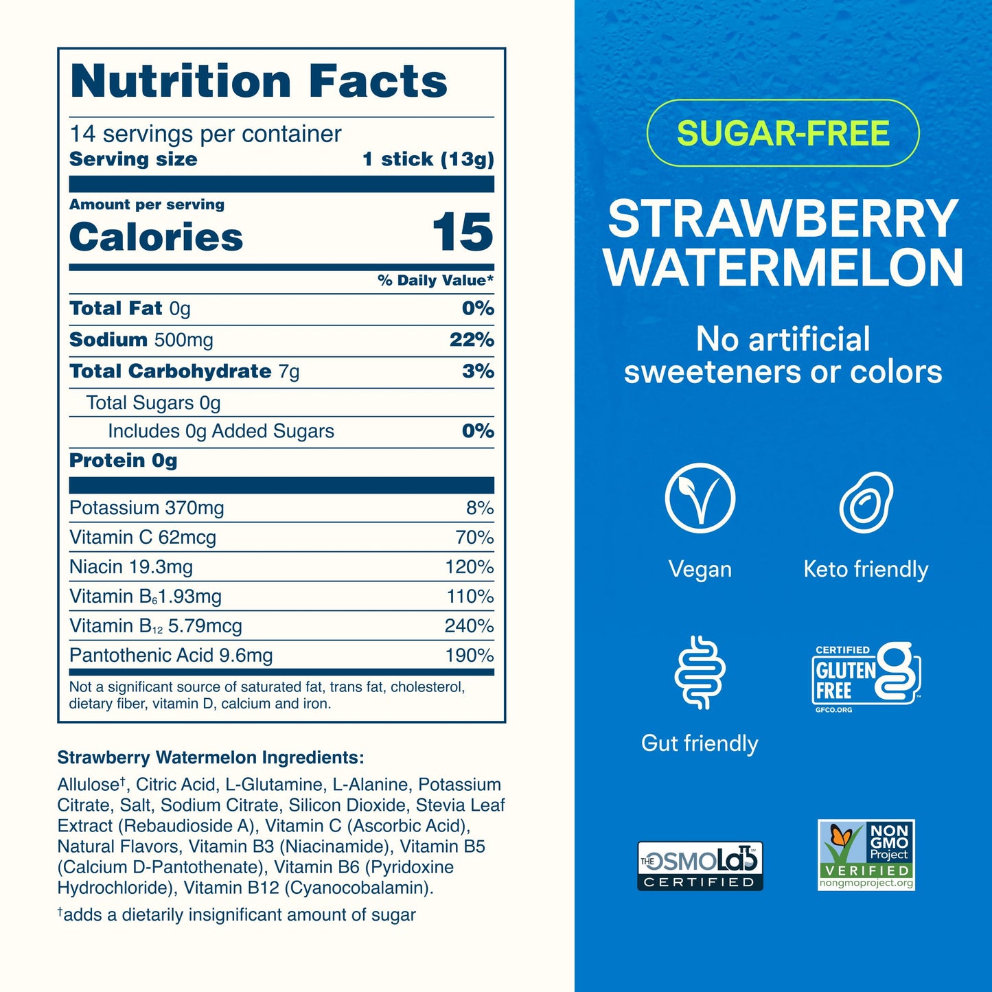 Liquid I.V. Sugar Free Electrolytes Strawberry Watermelon Powder 6.41 Ounce