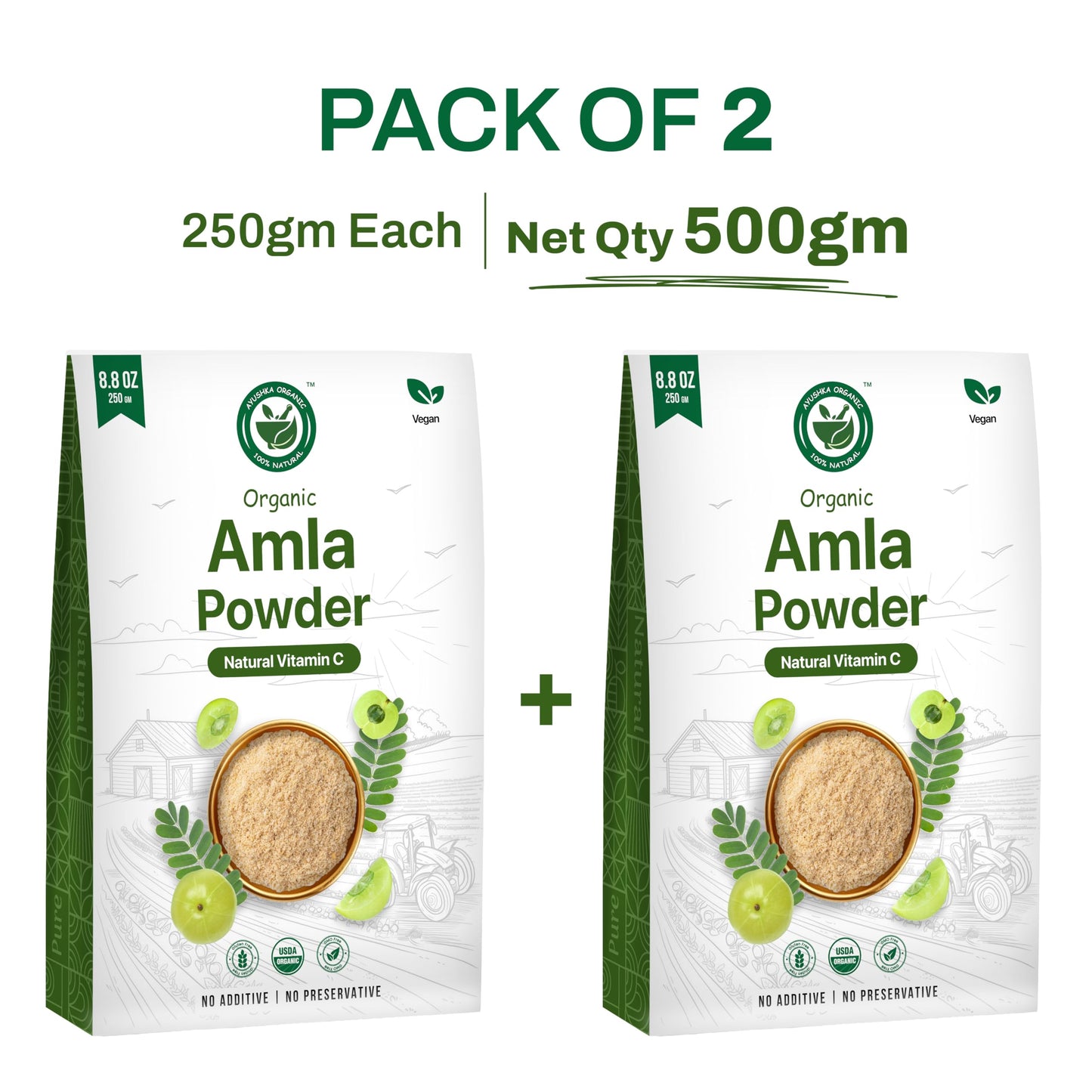 Ayushka Organic Amla Powder (Amalaki) 17.7 oz