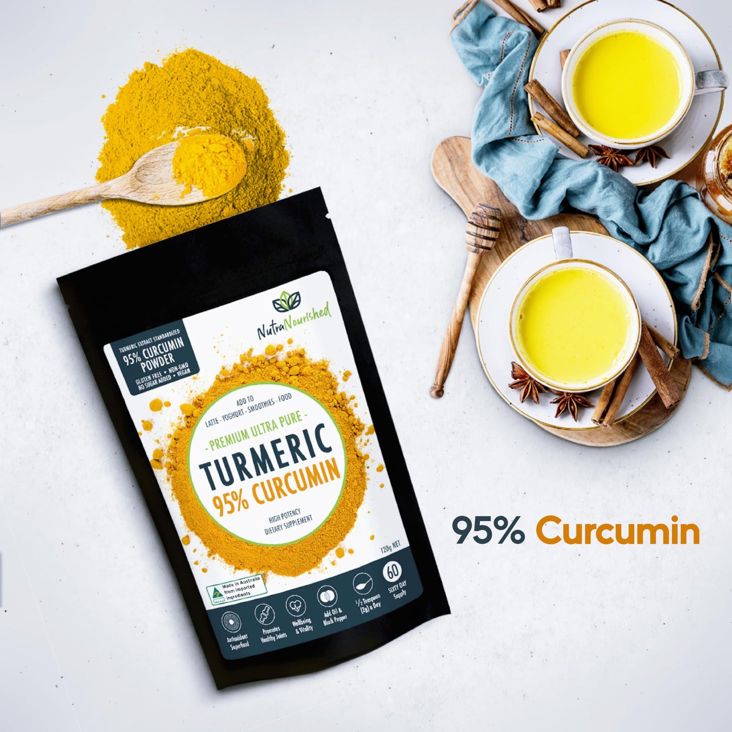 Nutra Nourished Organic Turmeric 95% Curcumin Powder 4.2 oz