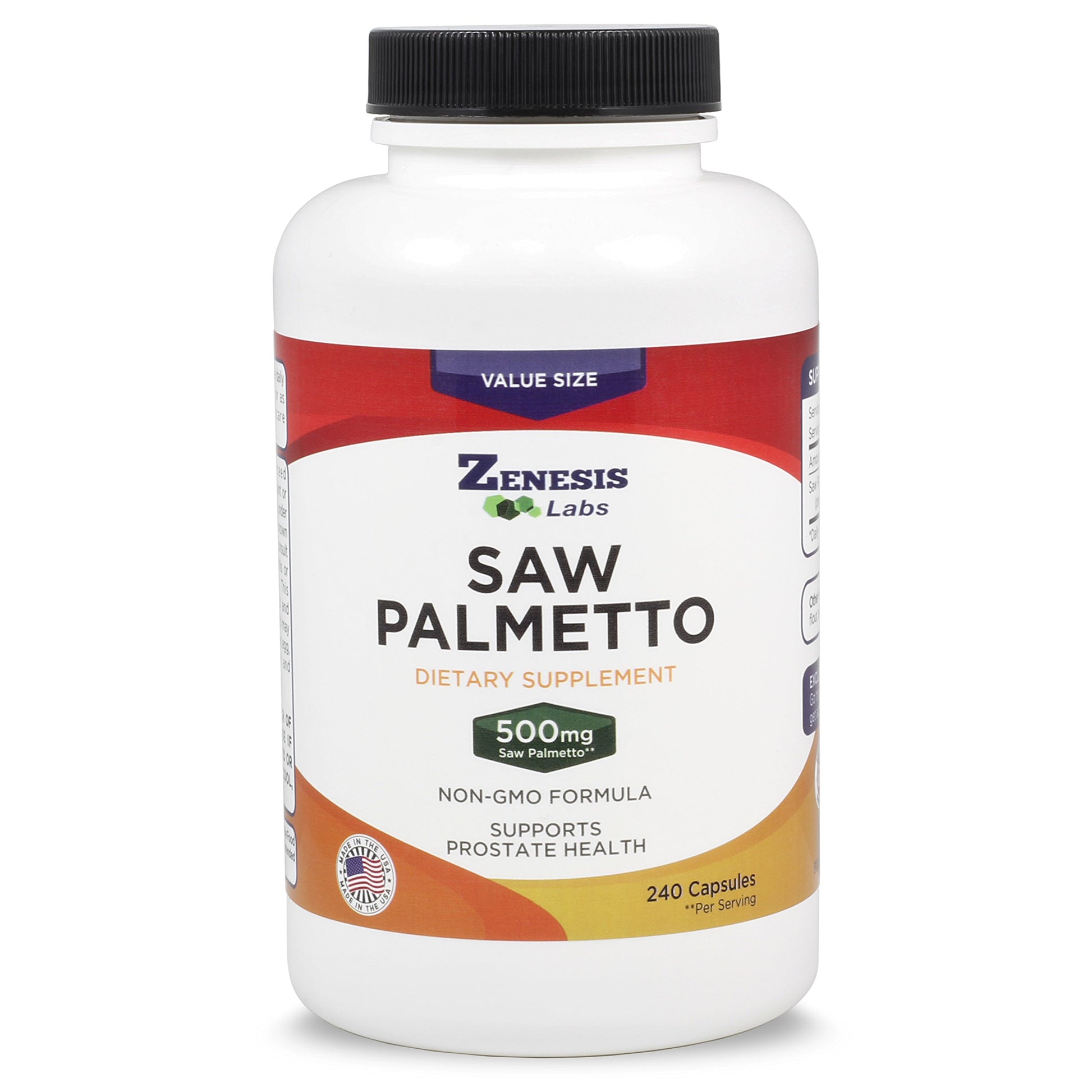 Zenesis Labs Saw Palmetto Extract Capsules 500mg per Capsule, 240 Count
