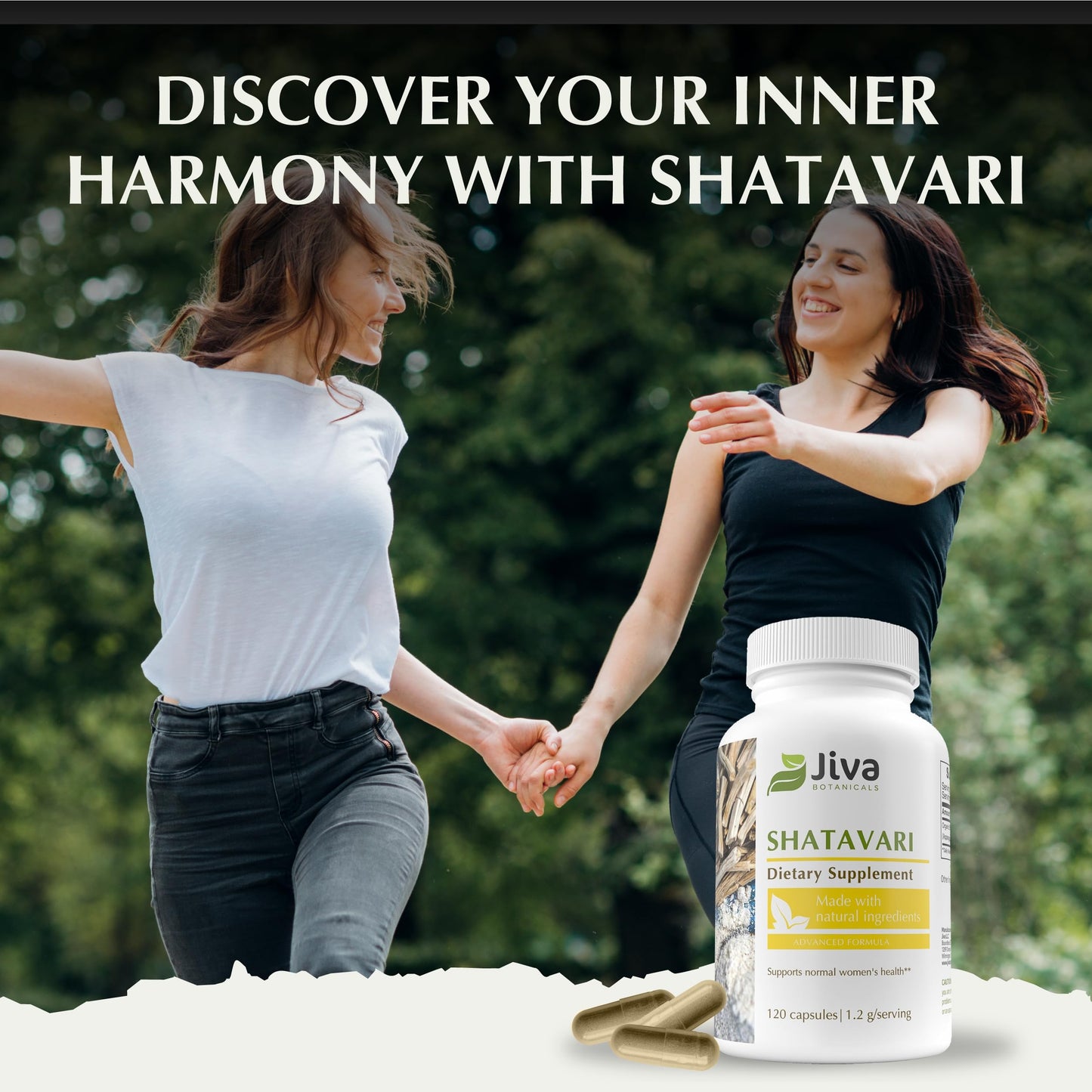Jiva Botanicals Shatavari 1200mg Capsules, 120 Count