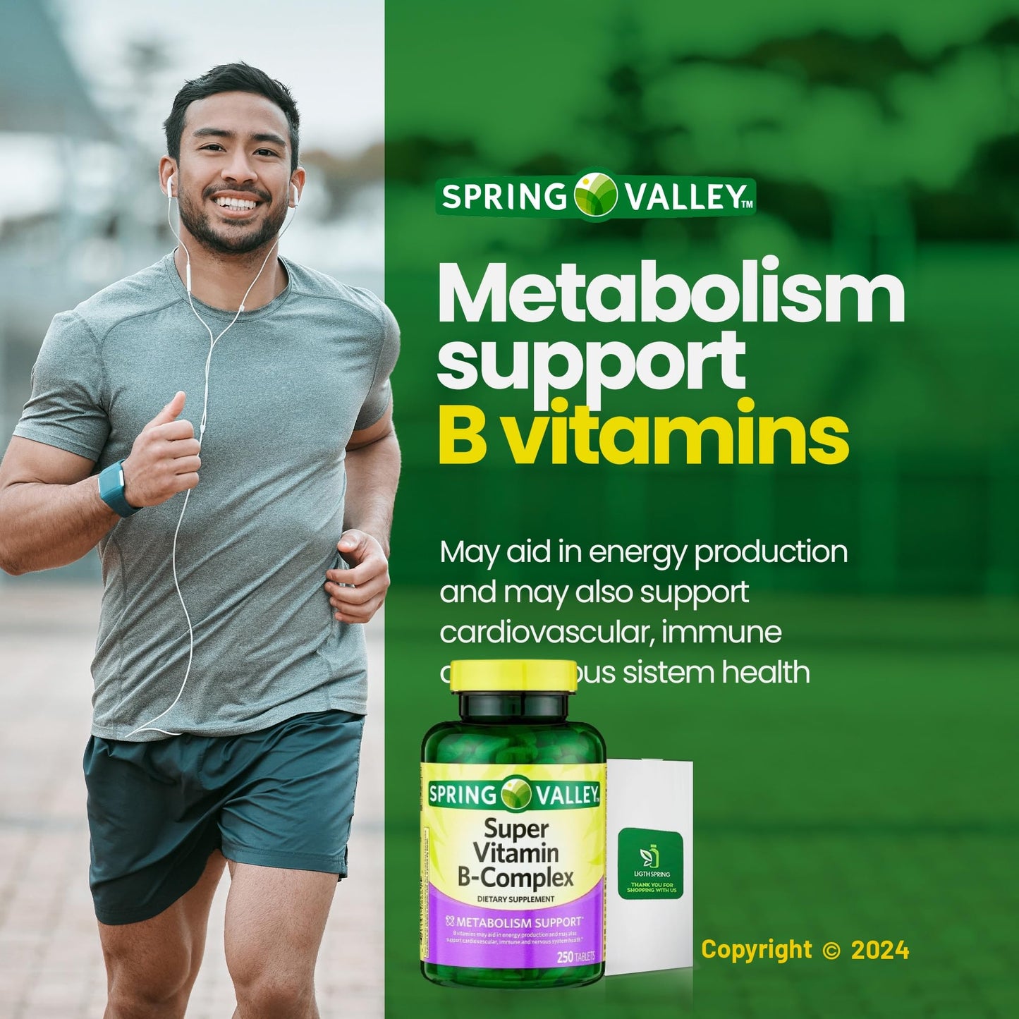 LightSpring Vitamin B-Complex Capsules, 250 Capsules