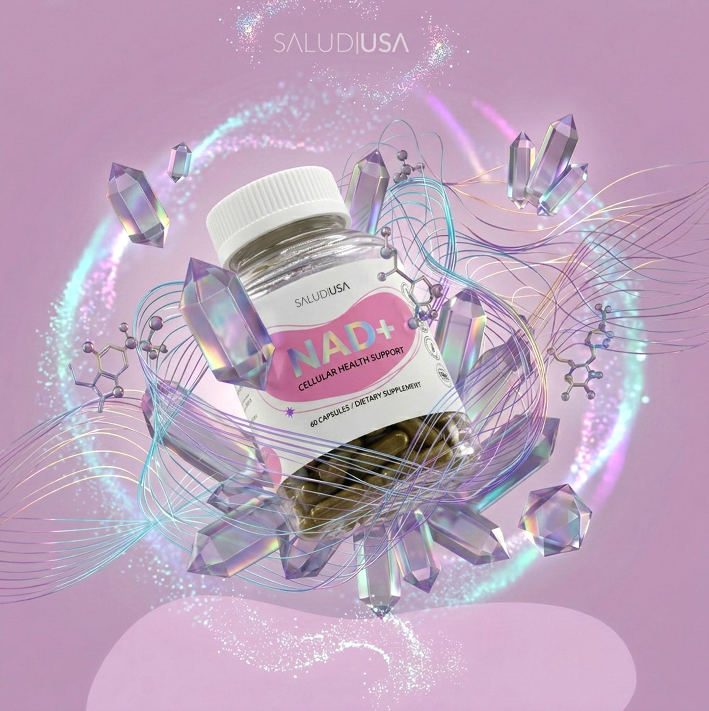 SALUD USA NAD+ with Nicotinamide Riboside & Resveratrol 60 Capsules