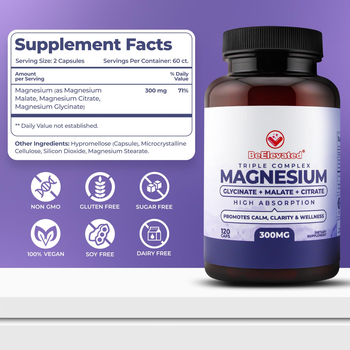 BeElevated Triple Magnesium Complex Capsules 240 Capsules