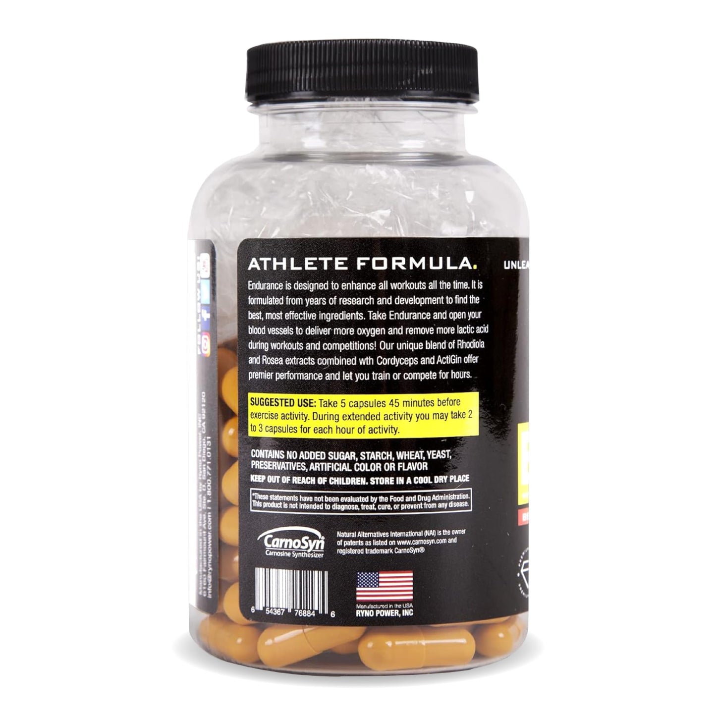 Ryno Power Endurance Capsules, 125 Capsules