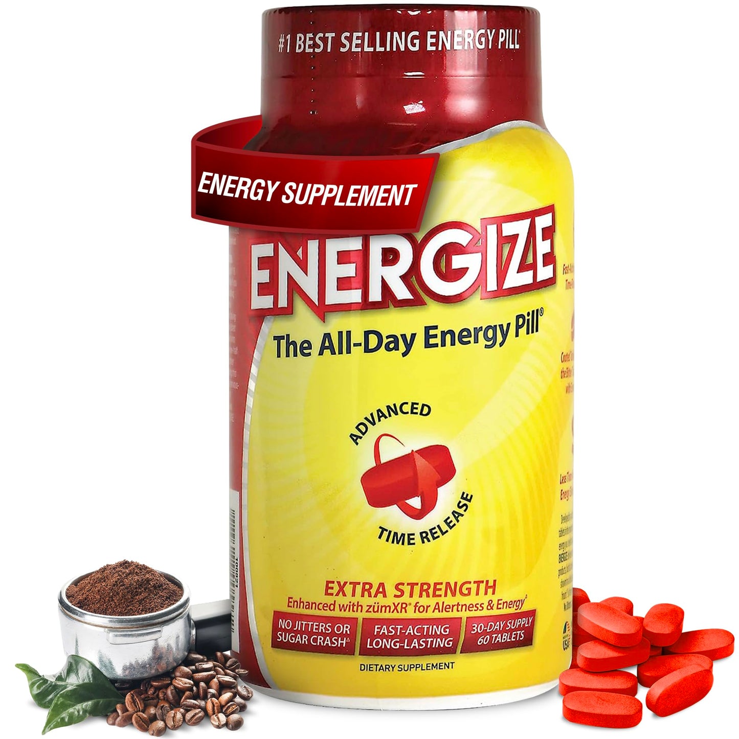 iSatori Energize Extra Strength & Brain Focus Caffeine Tablets, 120