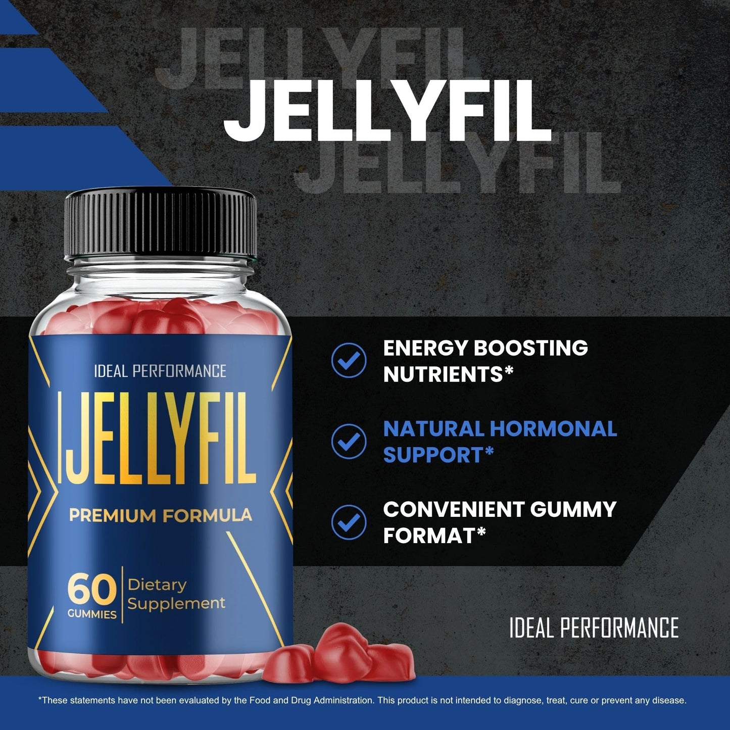 IDEAL PERFORMANCE Jellyfil Gummies for Men 60 Gummies