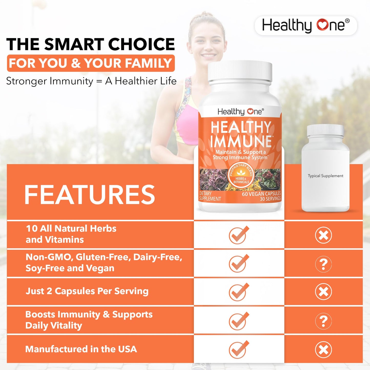 Healthy One Healthy Immune 10 in 1 Formula Capsule 120 Count