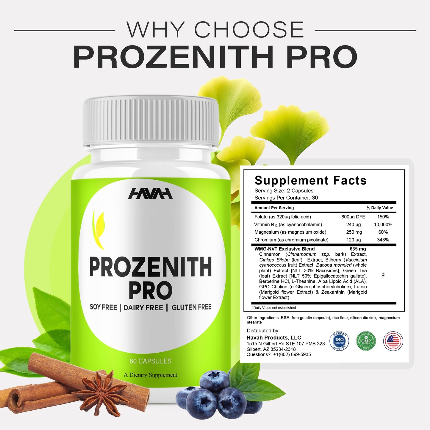 Havah Prozenith Pro Overall Health Support Supplement Capsules 120