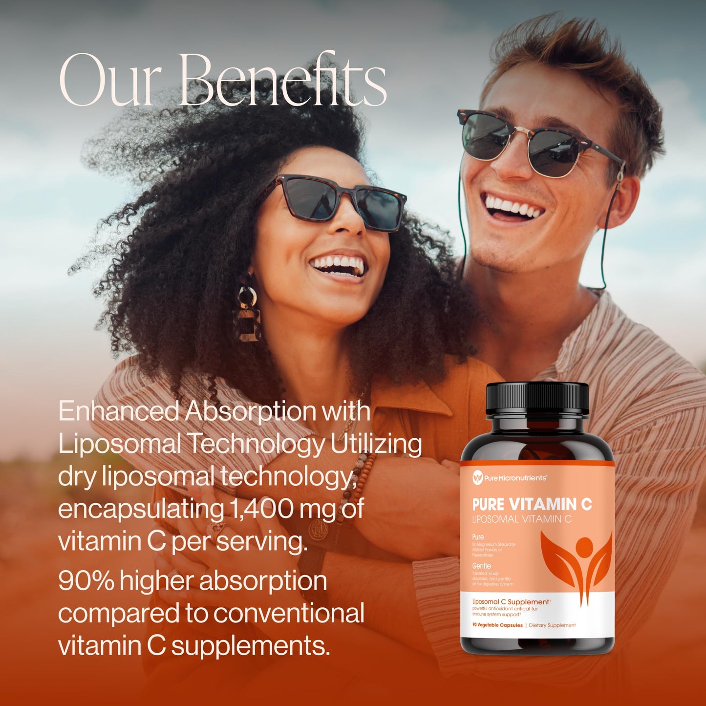 Pure Micronutrients Liposomal Vitamin C 1400mg High Absorption Capsules 90 Count