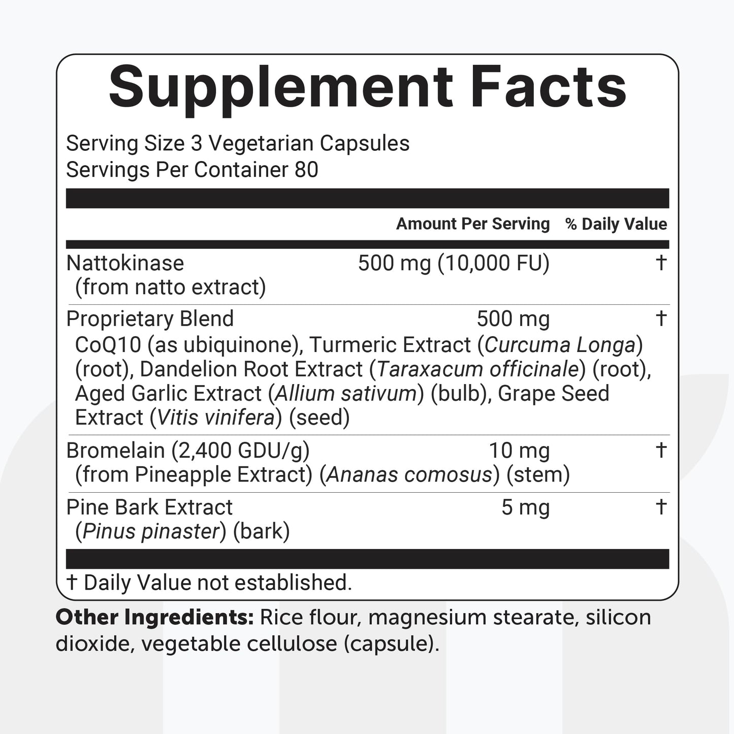 Micro Ingredients Nattokinase 10,000 FU Per Serving (Natural Natto Extract) Capsules, 240 Count