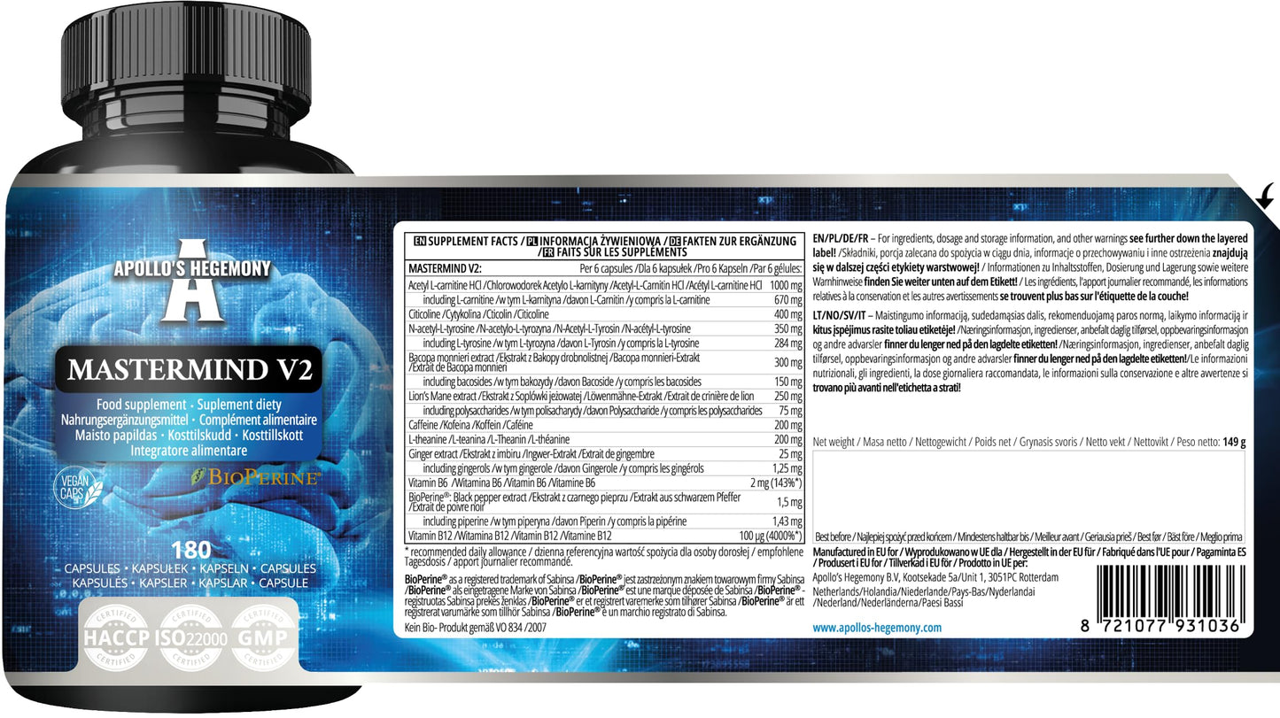 APOLLO'S HEGEMONY Mastermind v2 180 Capsules