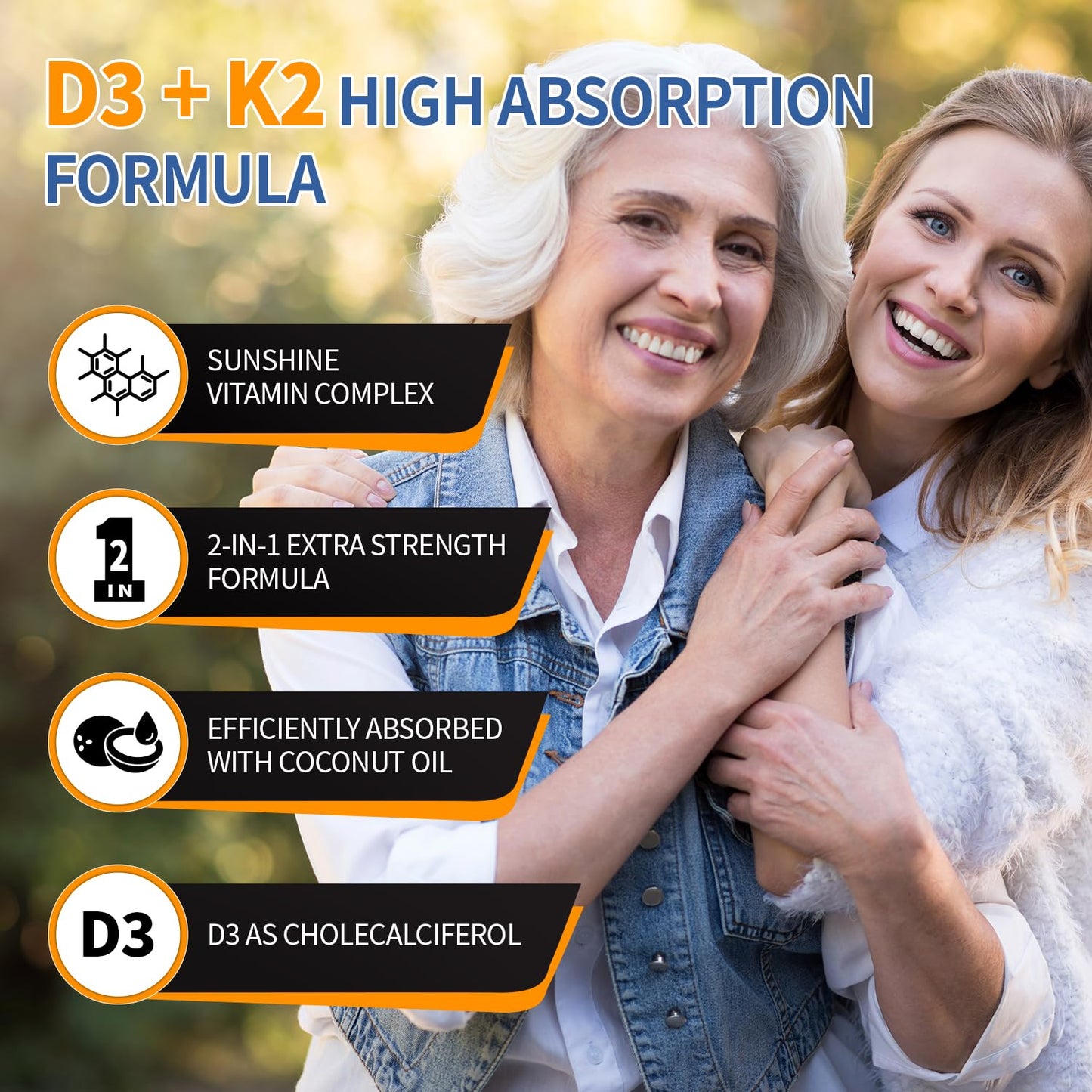 HiPlus Vitamin D3 10,000 IU + K2 200 mcg Capsule 300 Count