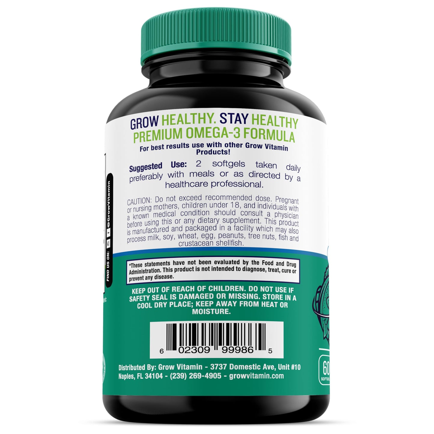 Grow Vitamin OmegaVita Fish Oil Softgel 60 Count