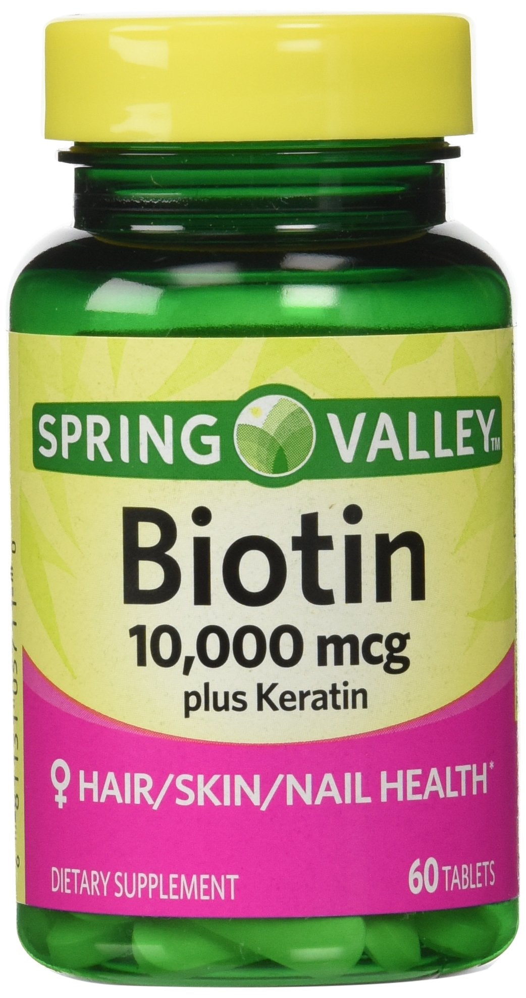 Spring Valley Biotin Dietary Supplement, 60 Tablets
