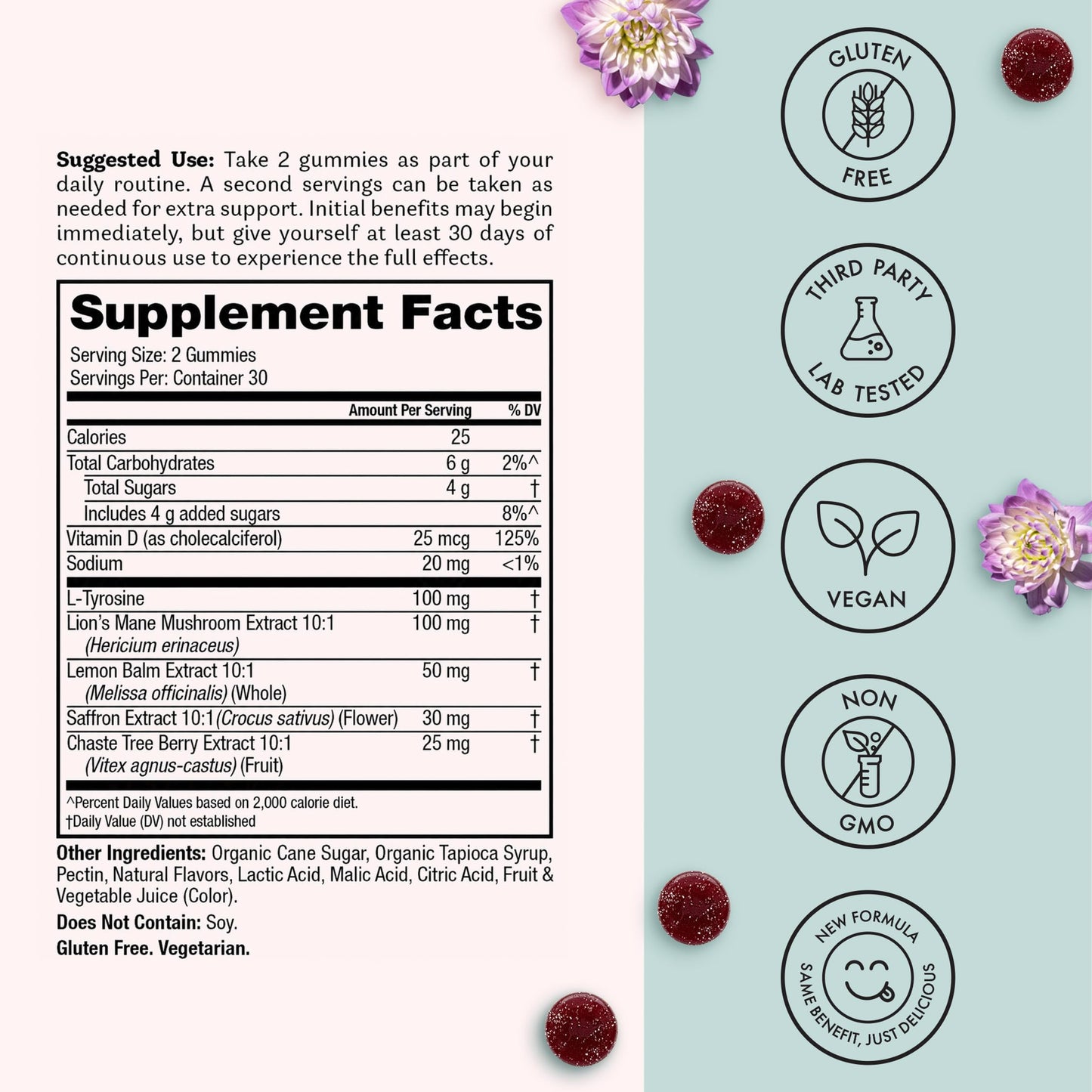 Winged Happy Her Daily Mood Support Gummies for Women, 60 Gummies