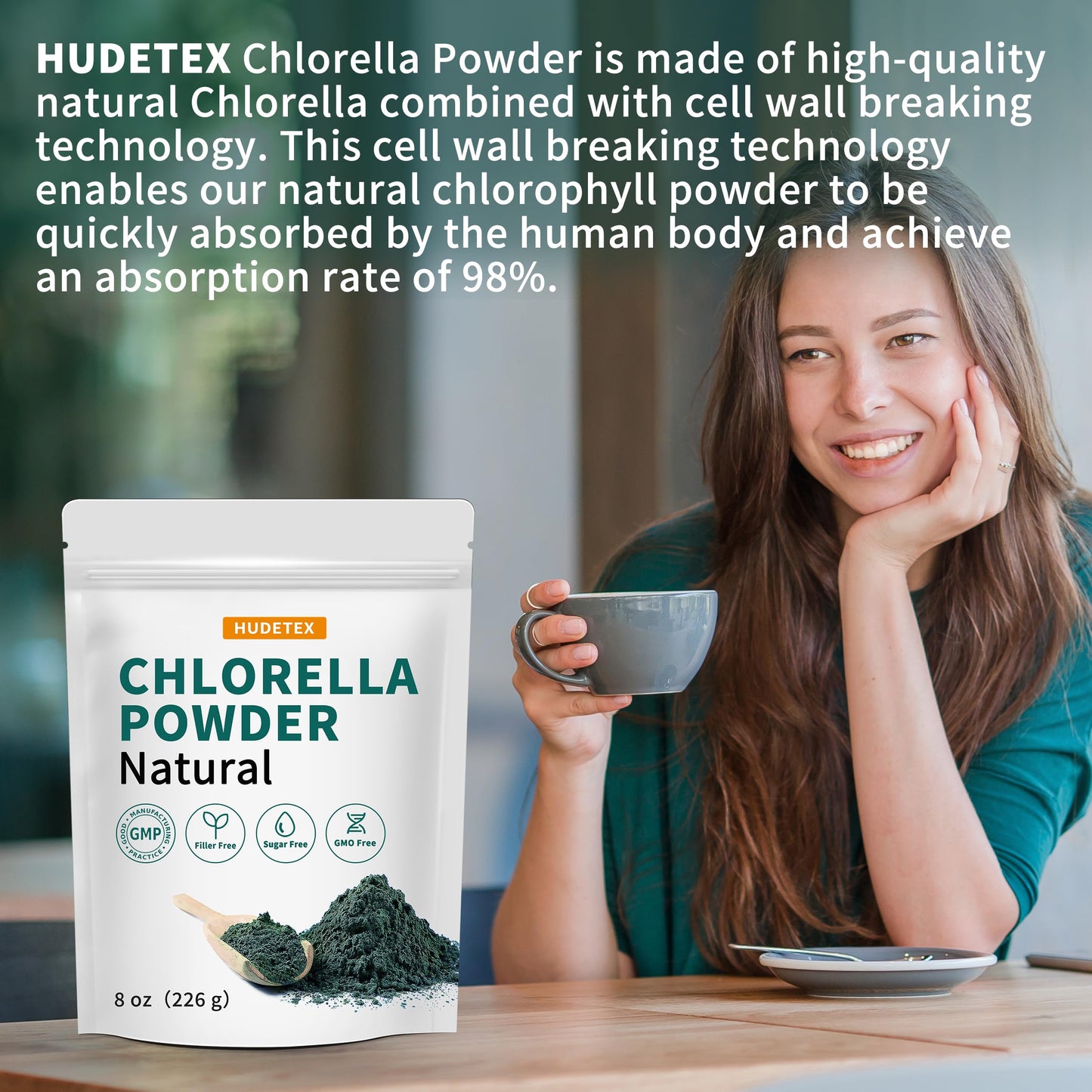 Hudetex Chlorella Powder 8 oz