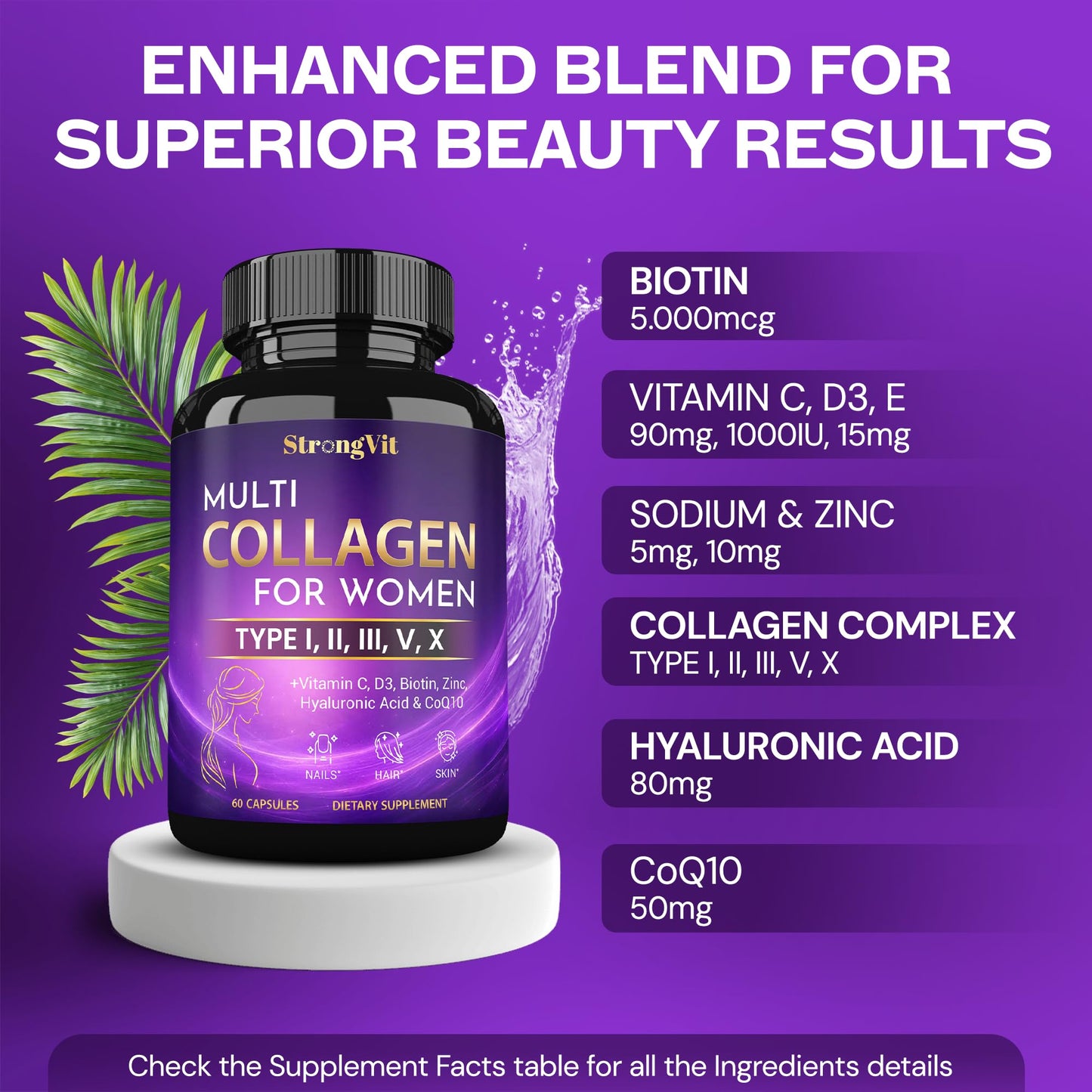 StrongVit Multi Collagen for Women Capsules 60 Count