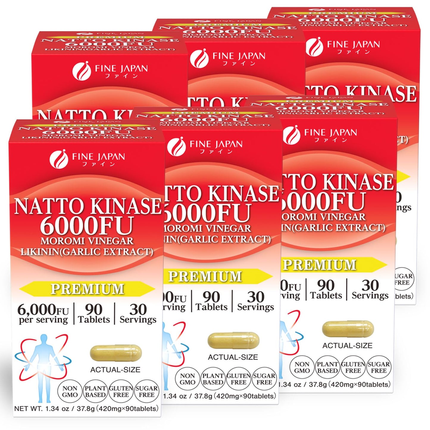 FINE JAPAN Nattokinase 6000FU Capsule, 540 Count