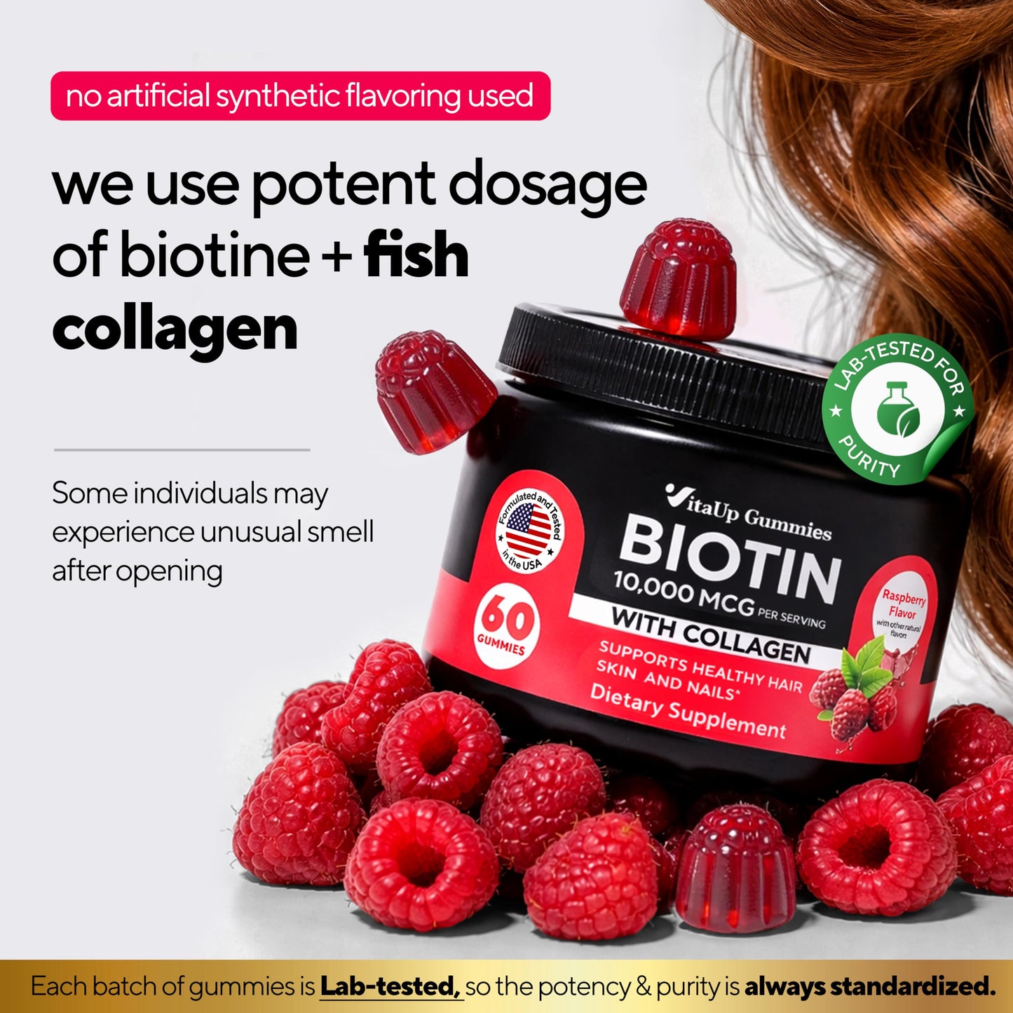 VitaUp Biotin Gummies 10000mcg - 60 ct