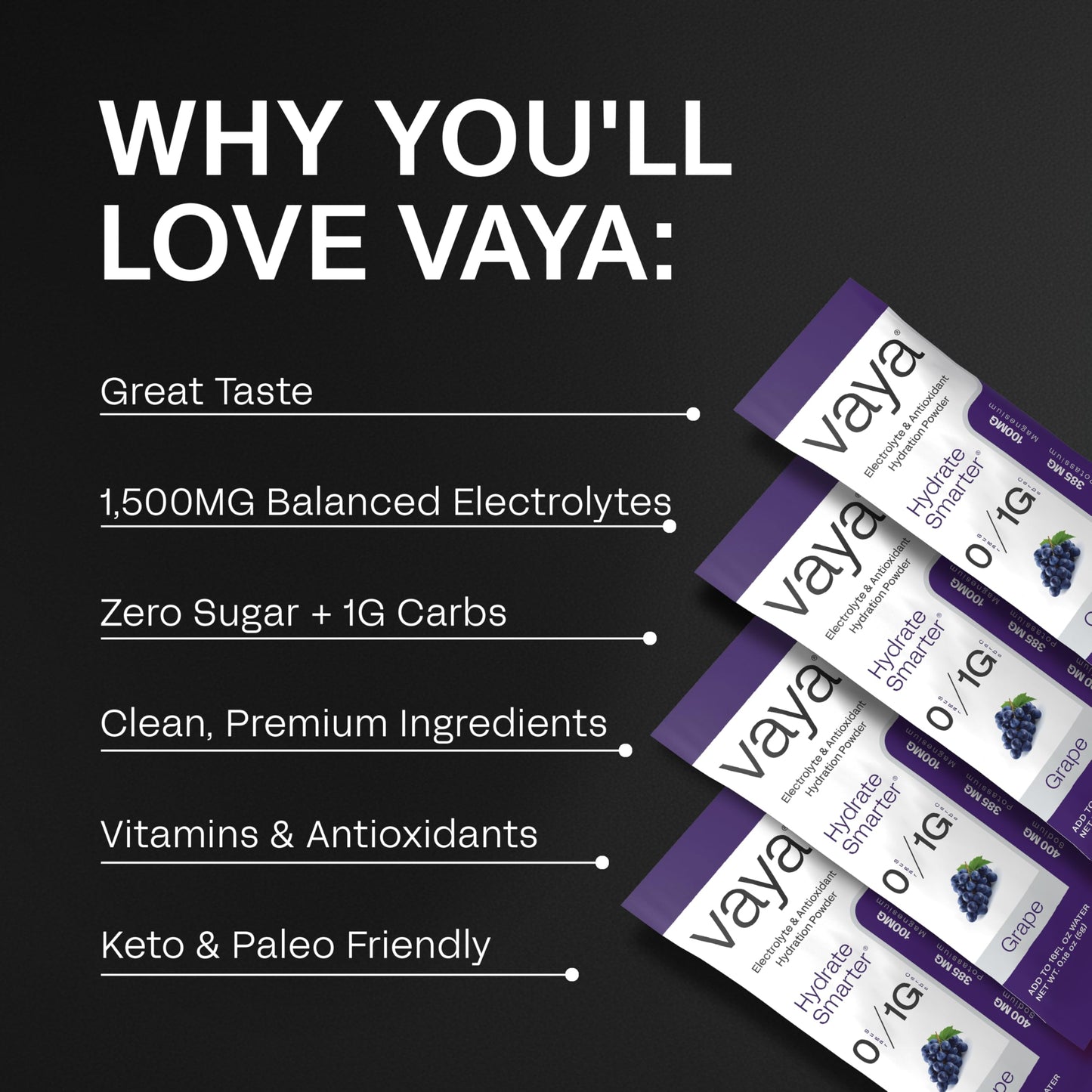 Vaya Sugar Free Electrolyte Powder Packets with Fasting Electrolytes, 4.23 oz