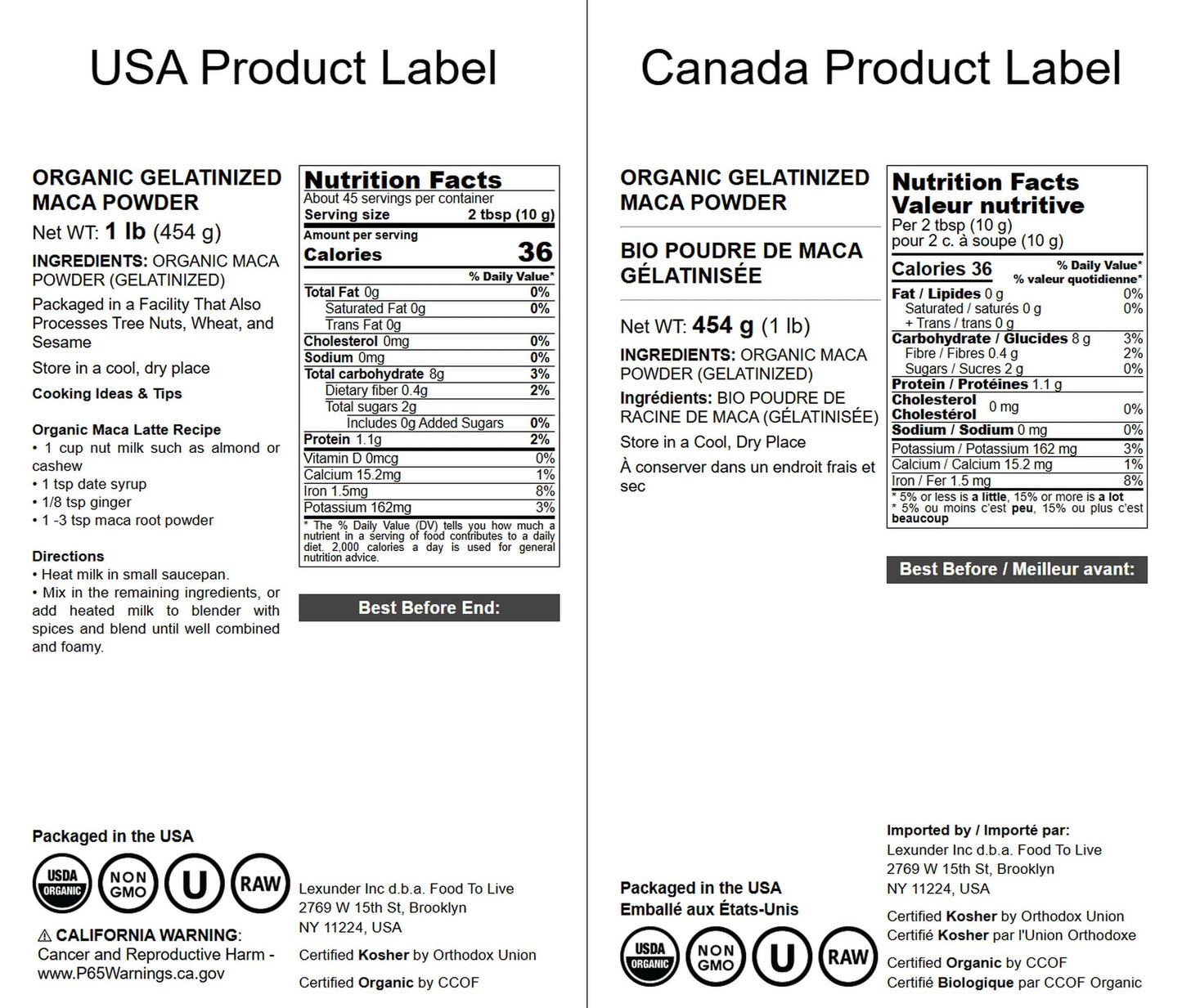 Food to Live Organic Maca Powder 16