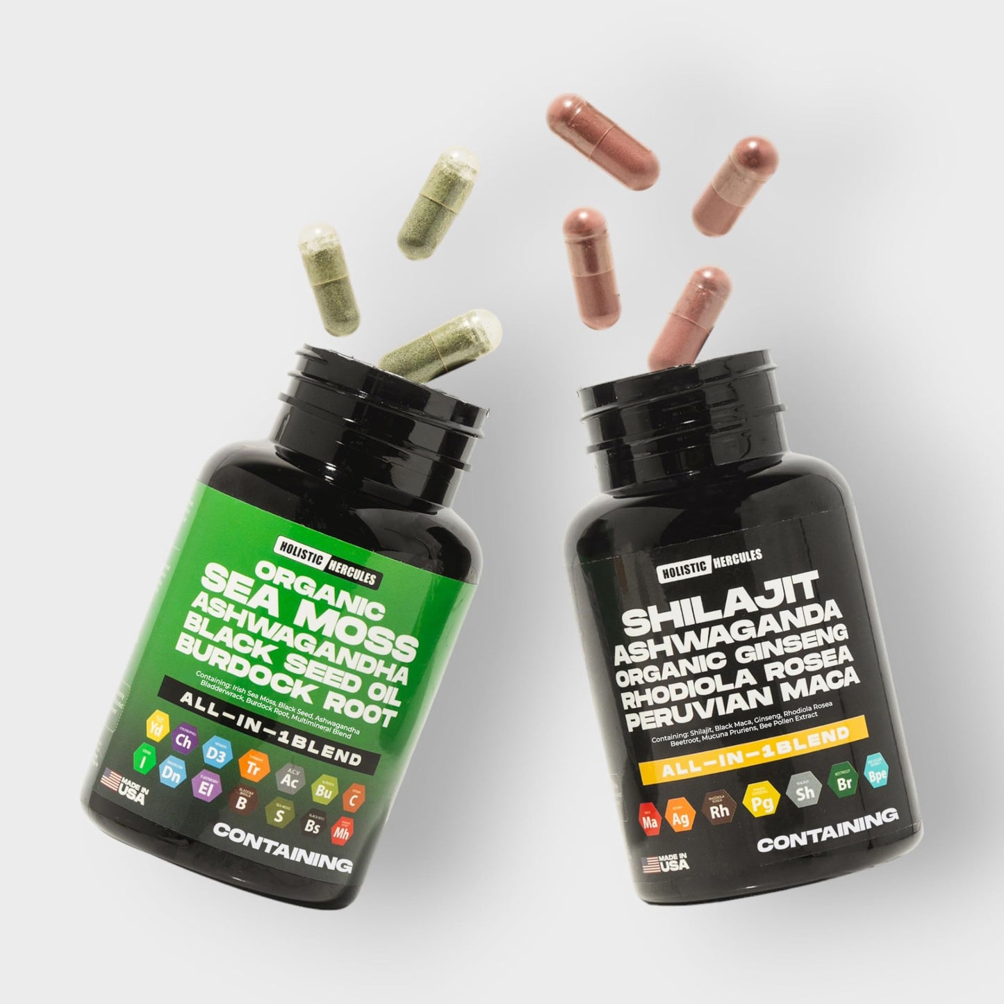 Holistic Hercules Hercules Elixer Bundle: 20-in-1 Performance Booster Capsules, 60 Count